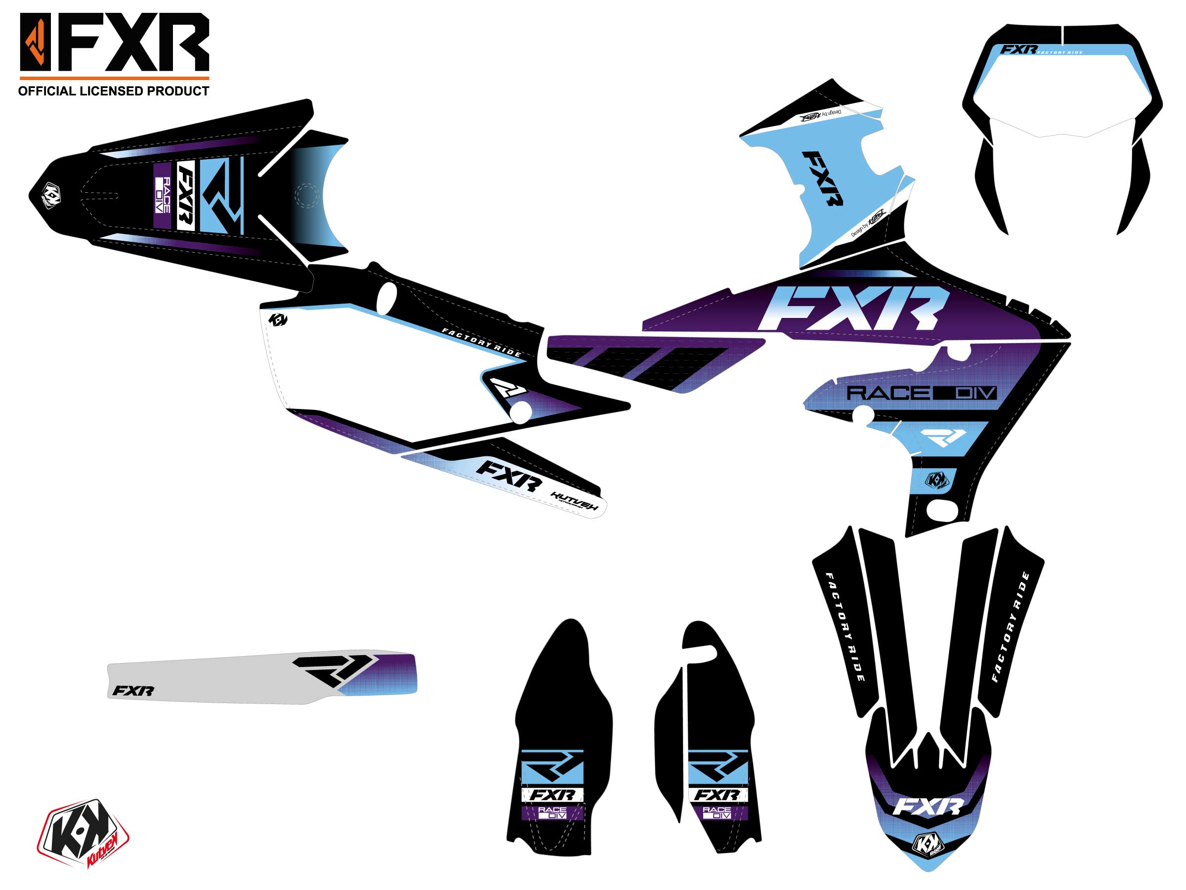 Kit Déco Motocross Fxr Revo Yamaha Wr 250 F Violet