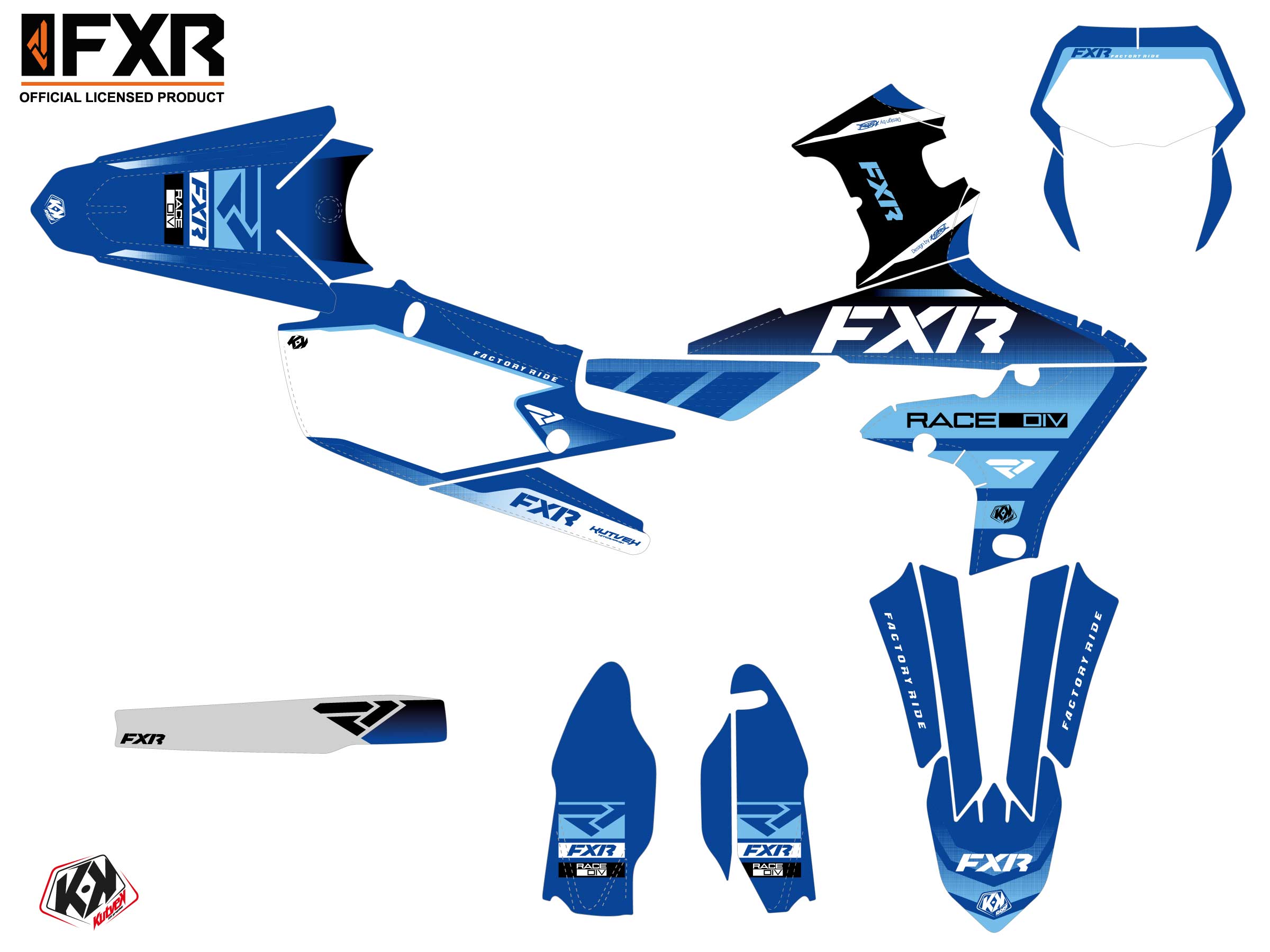Kit Déco Motocross Fxr Revo Yamaha Wr 450 F Bleu