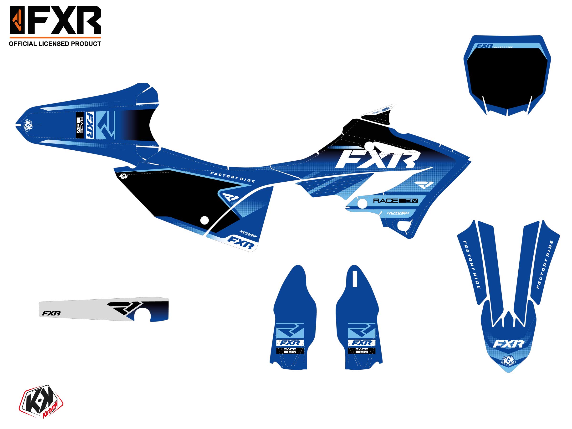 Kit Déco Motocross Fxr Revo Yamaha Yz 125 Bleu