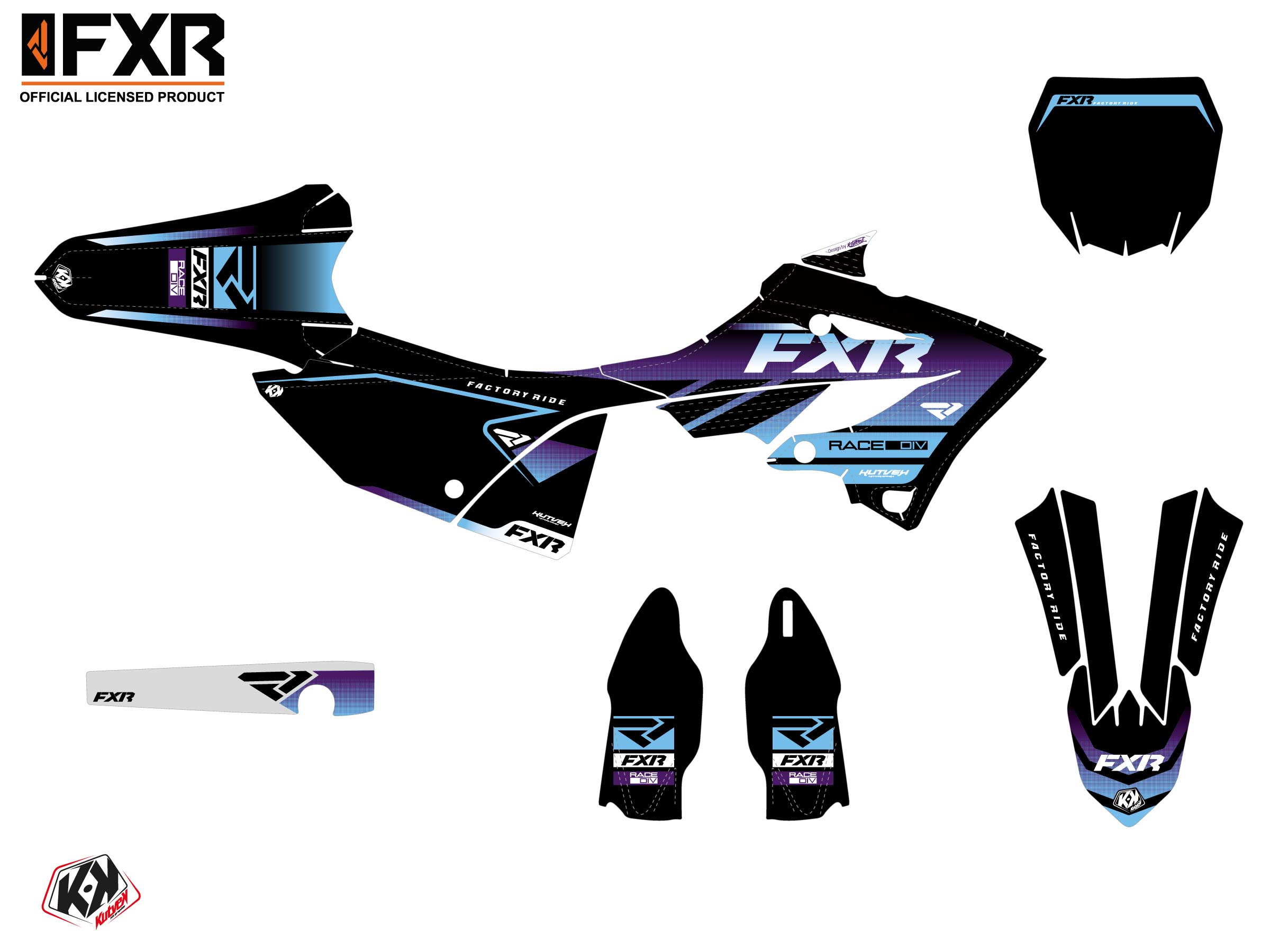 Kit Déco Motocross Fxr Revo Yamaha Yz 125 Violet