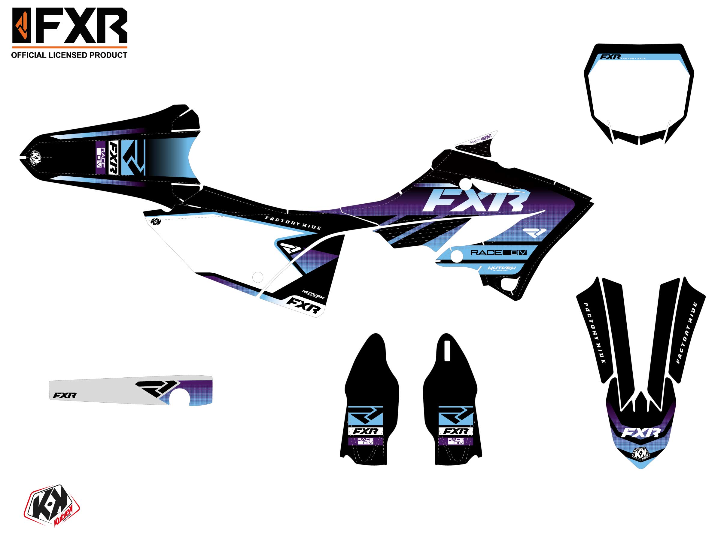 Kit Déco Motocross Fxr Revo Yamaha Yz 250 Violet