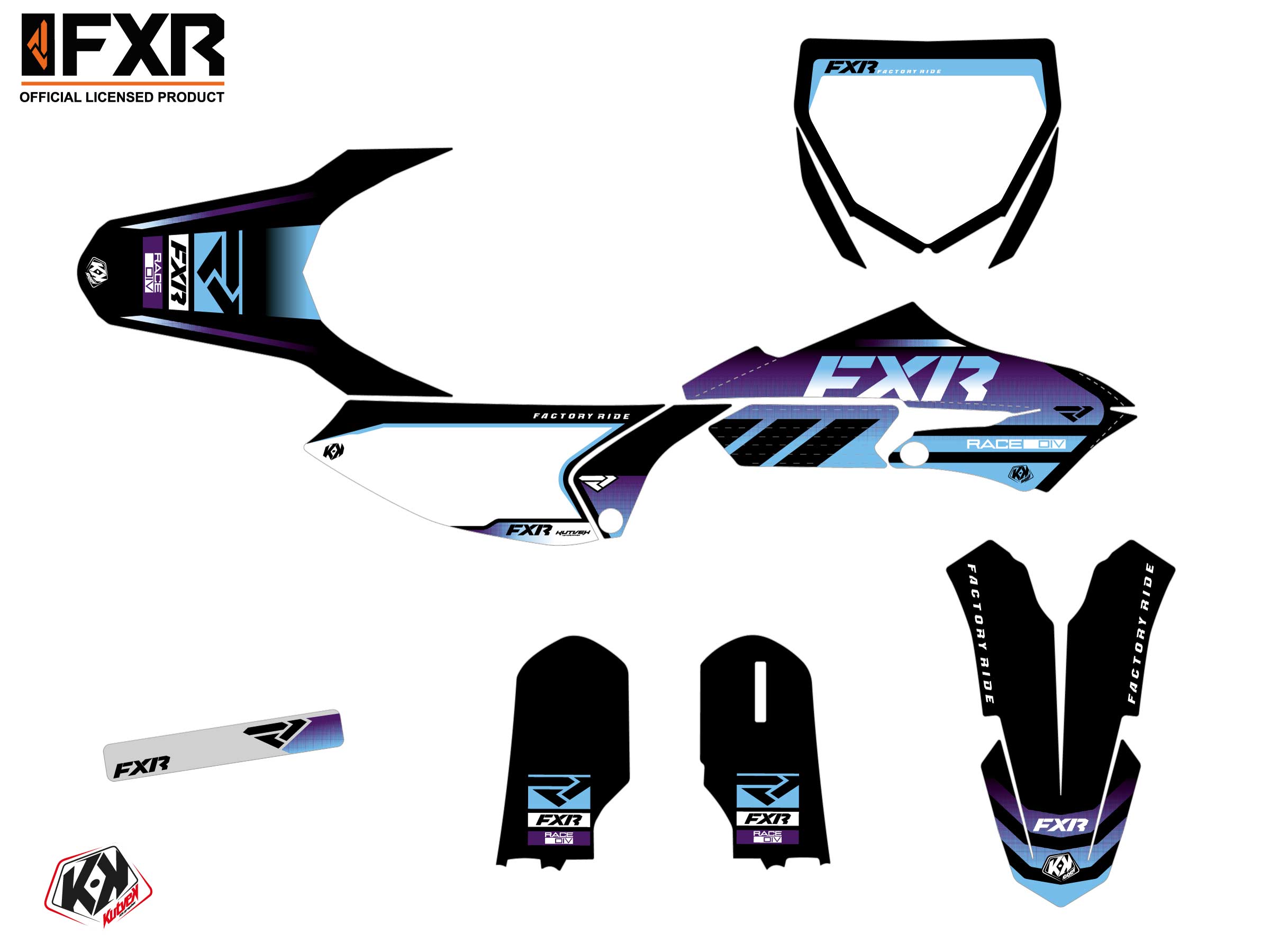 Kit Déco Motocross Fxr Revo Yamaha Yz 65 Violet