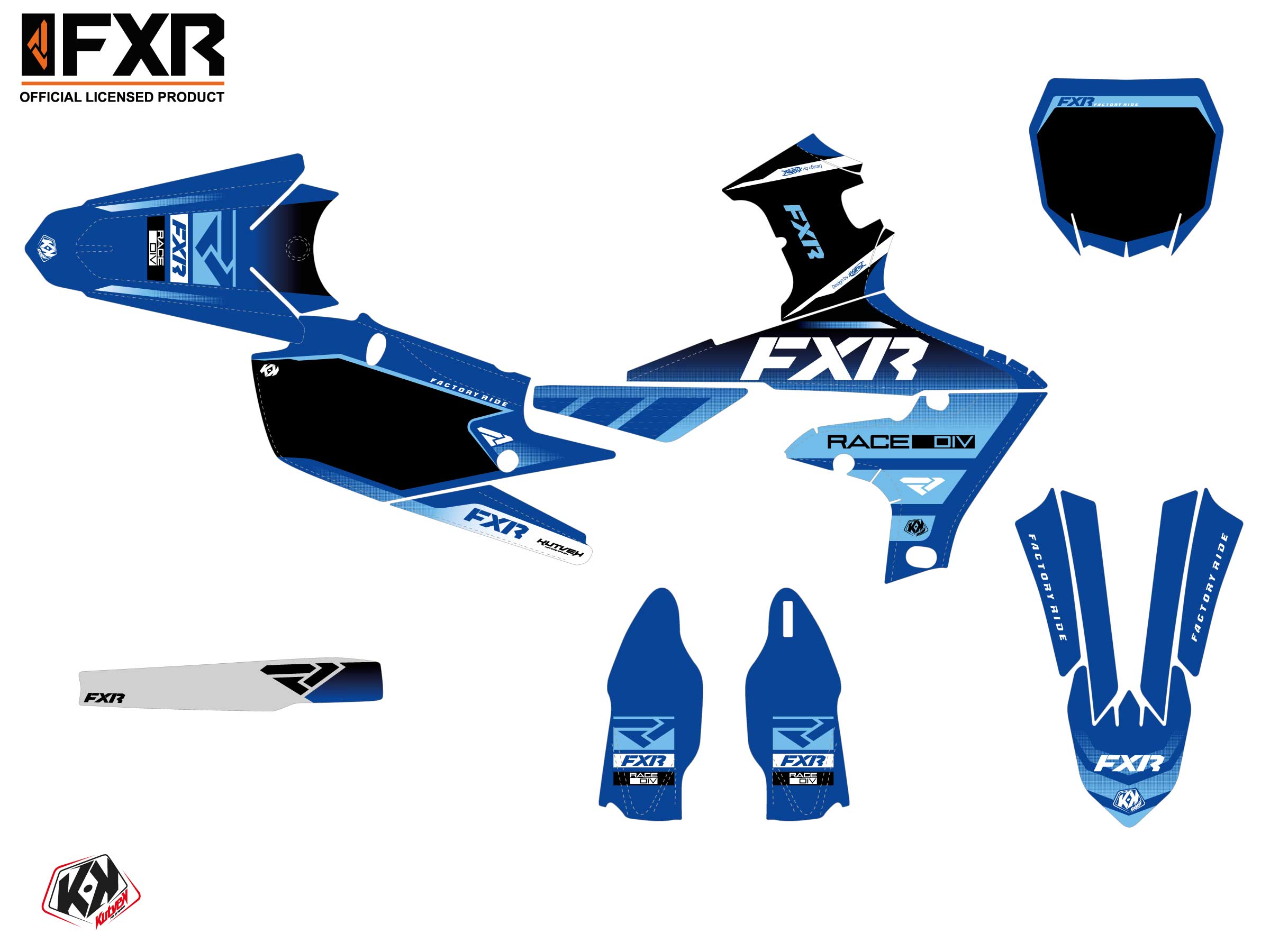 Kit Déco Motocross Fxr Revo Yamaha Yz 250 F Bleu