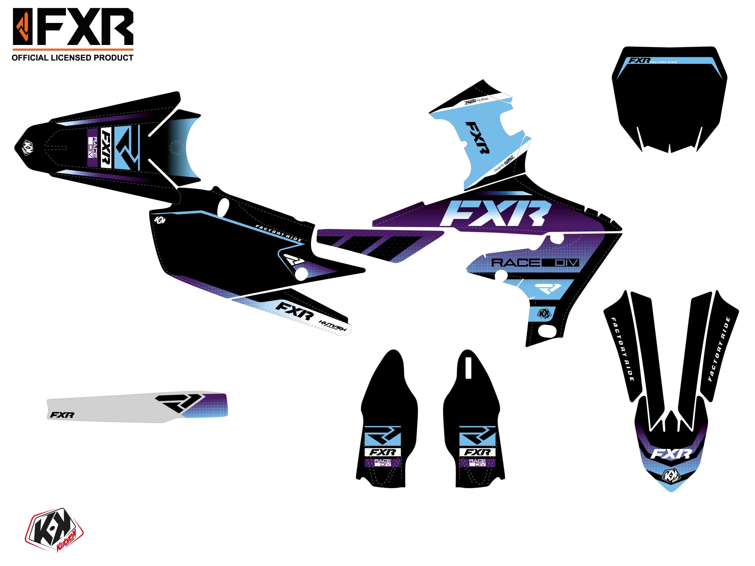 Kit Déco Motocross Fxr Revo Yamaha Yz 250 F Violet