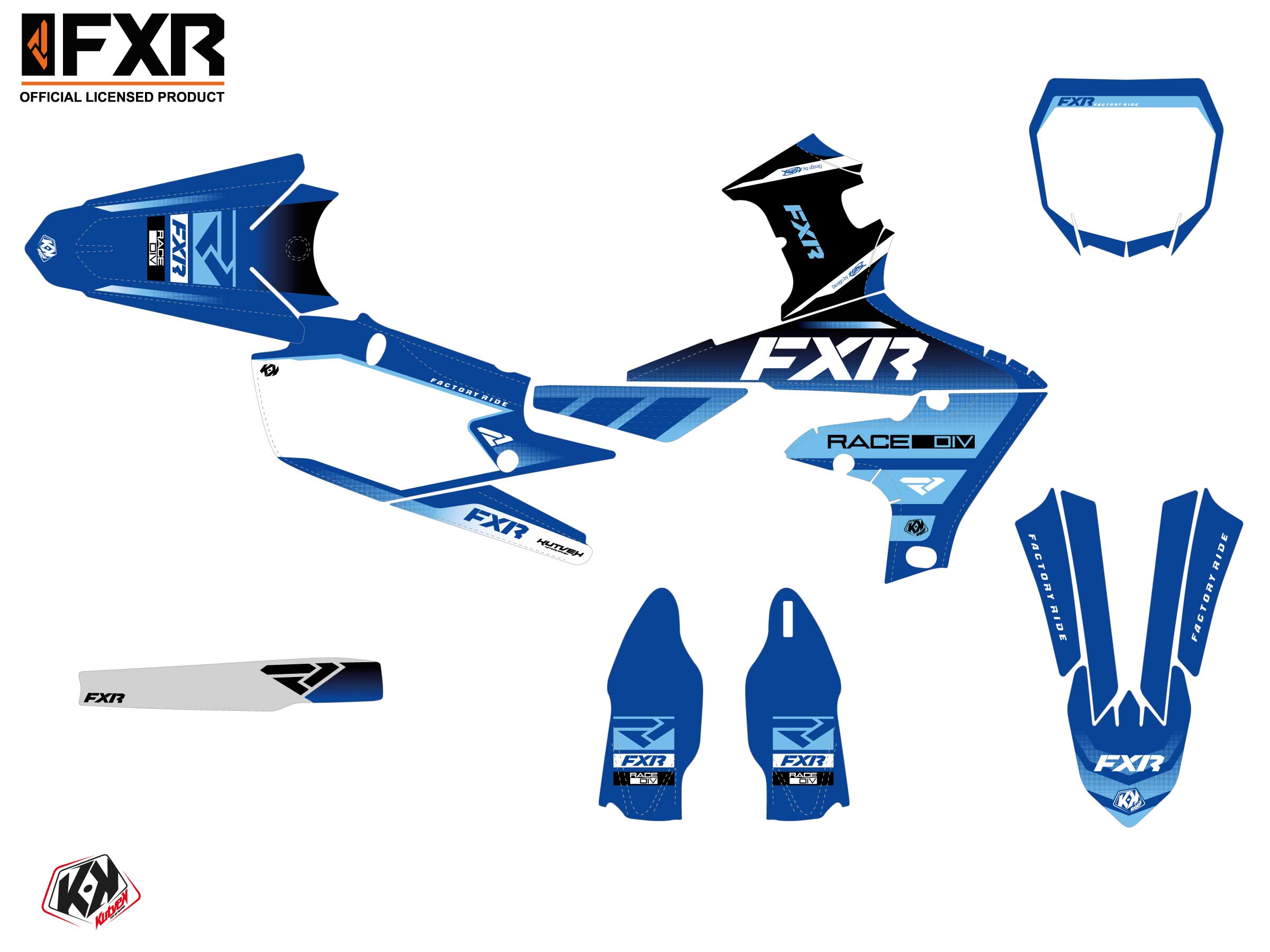 Kit Déco Motocross Fxr Revo Yamaha Yz 450 F Bleu