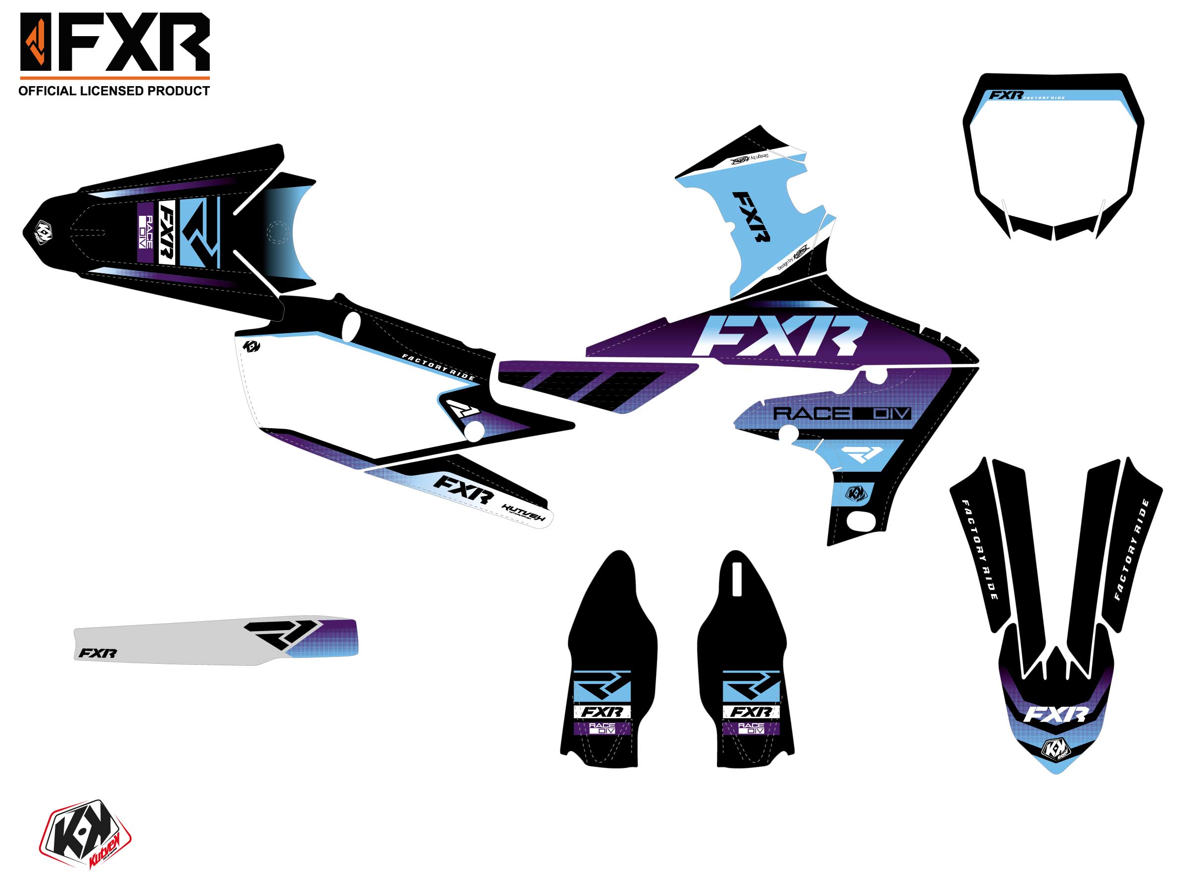 Kit Déco Motocross Fxr Revo Yamaha Yz 450 F Violet