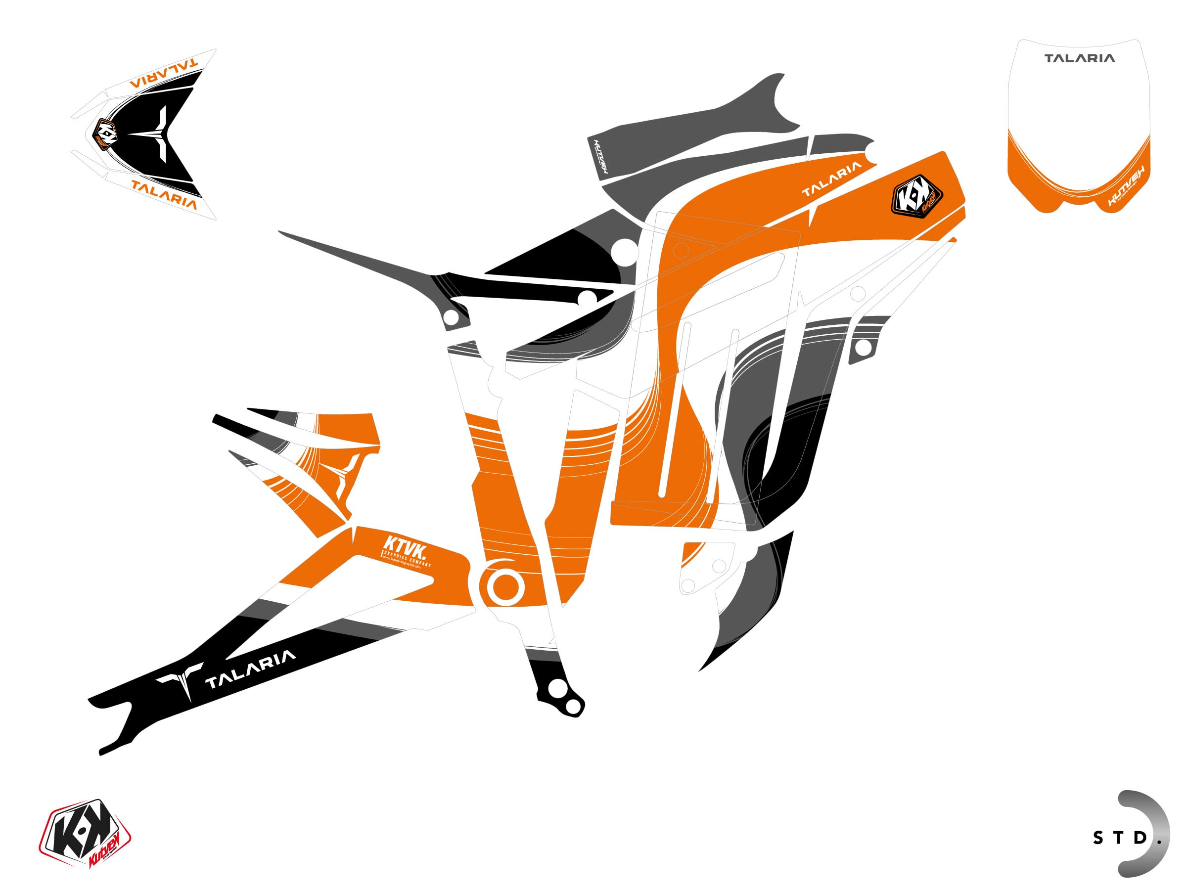 Talaria Sting Dirt Bike Ribbon Graphic Kit Orange