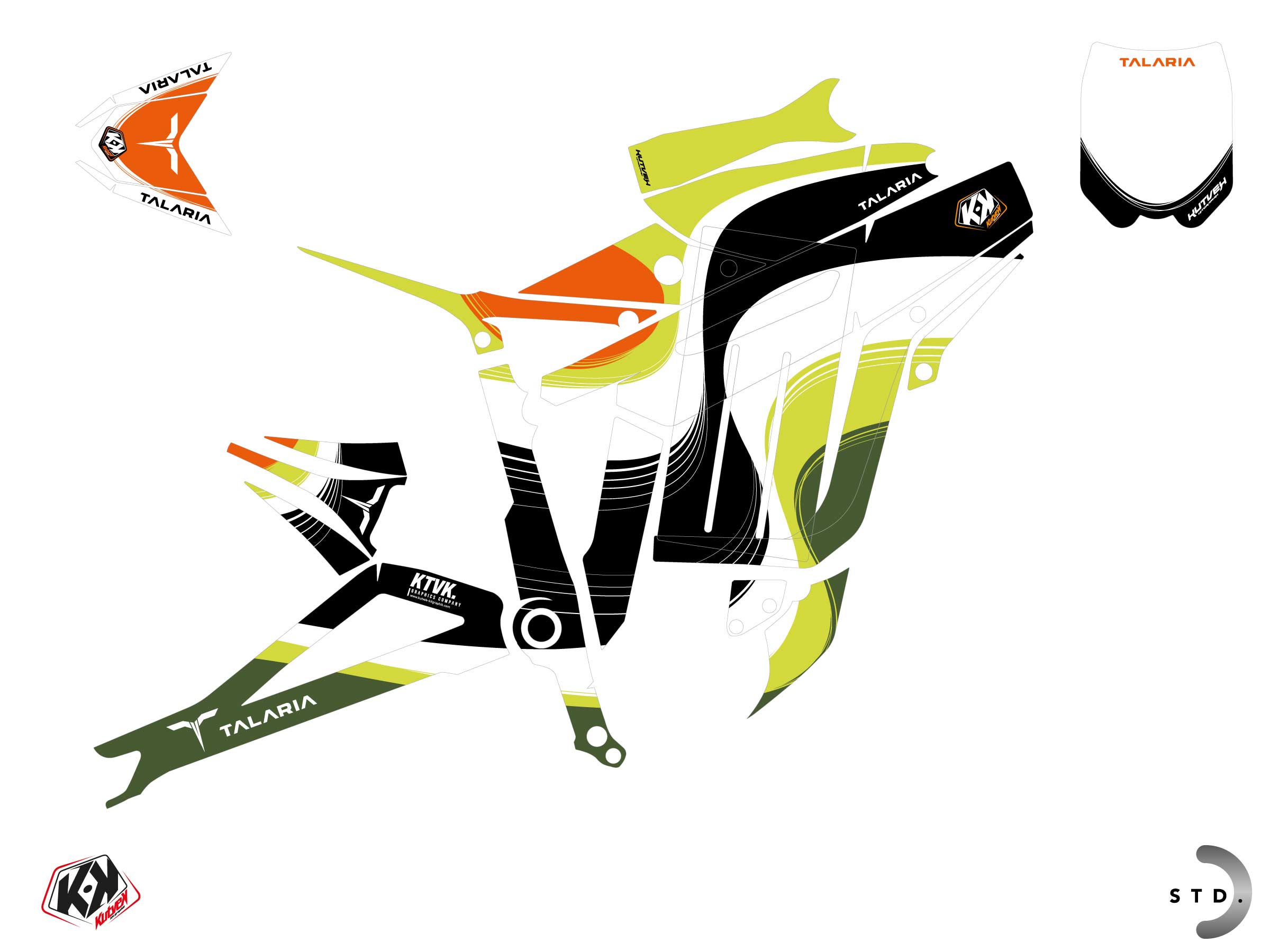 Talaria Sting Dirt Bike Ribbon Graphic Kit Green