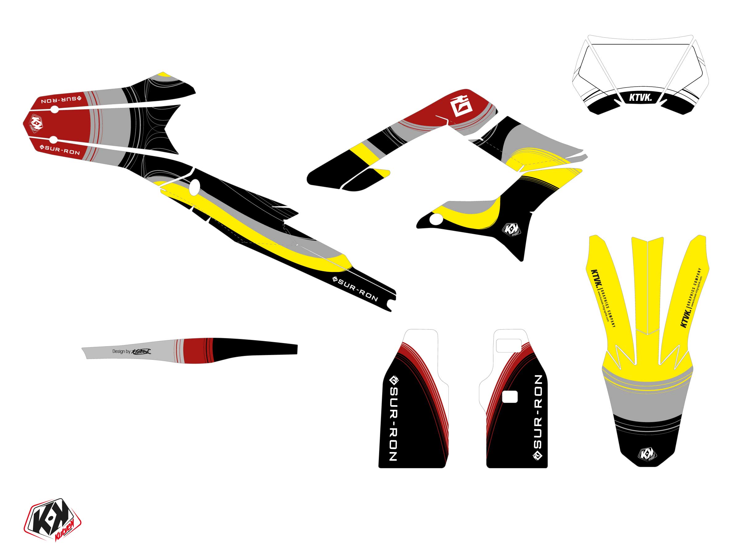 Sur-ron Storm-bee Enduro Dirt Bike Ribbon Graphic Kit Red