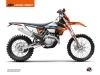 Kit Déco Moto Cross Rift KTM EXC-EXCF Orange Bleu