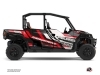 Polaris GENERAL 1000 4 doors UTV Root Graphic Kit Red  Black