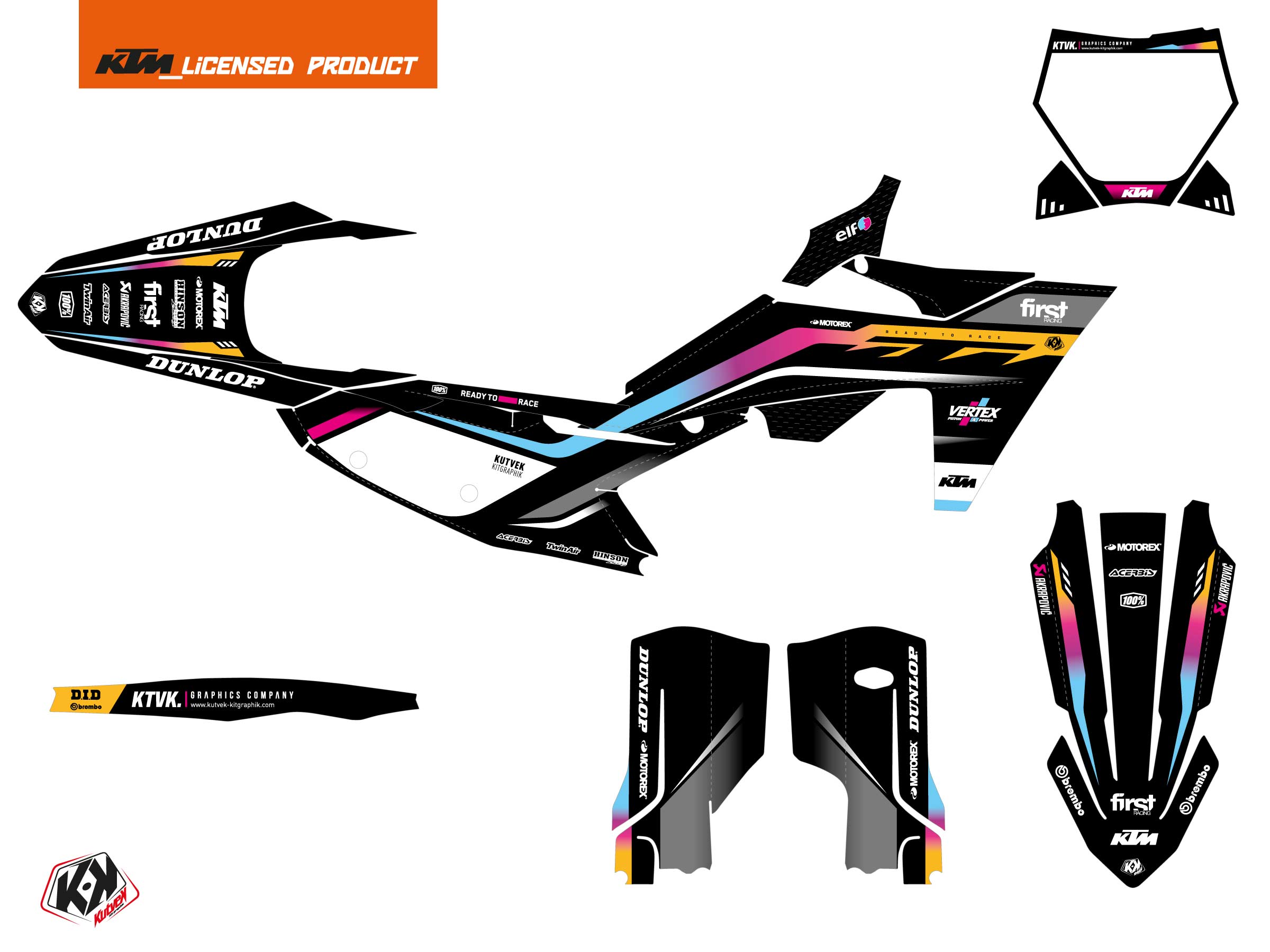 Ktm Sx-f 350 Dirt Bike Score Graphic Kit Colors