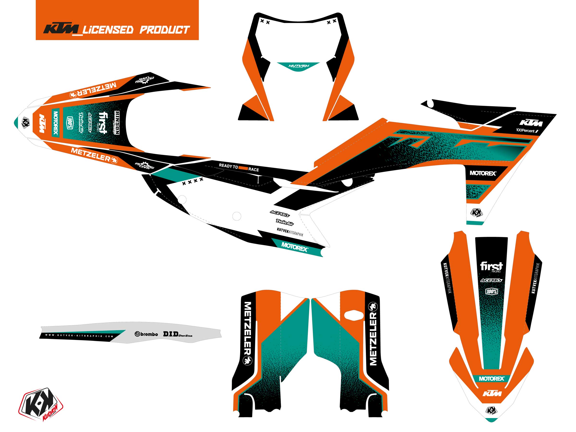 Ktm Exc Excf Dirt Bike Sizzle Graphic Kit Green