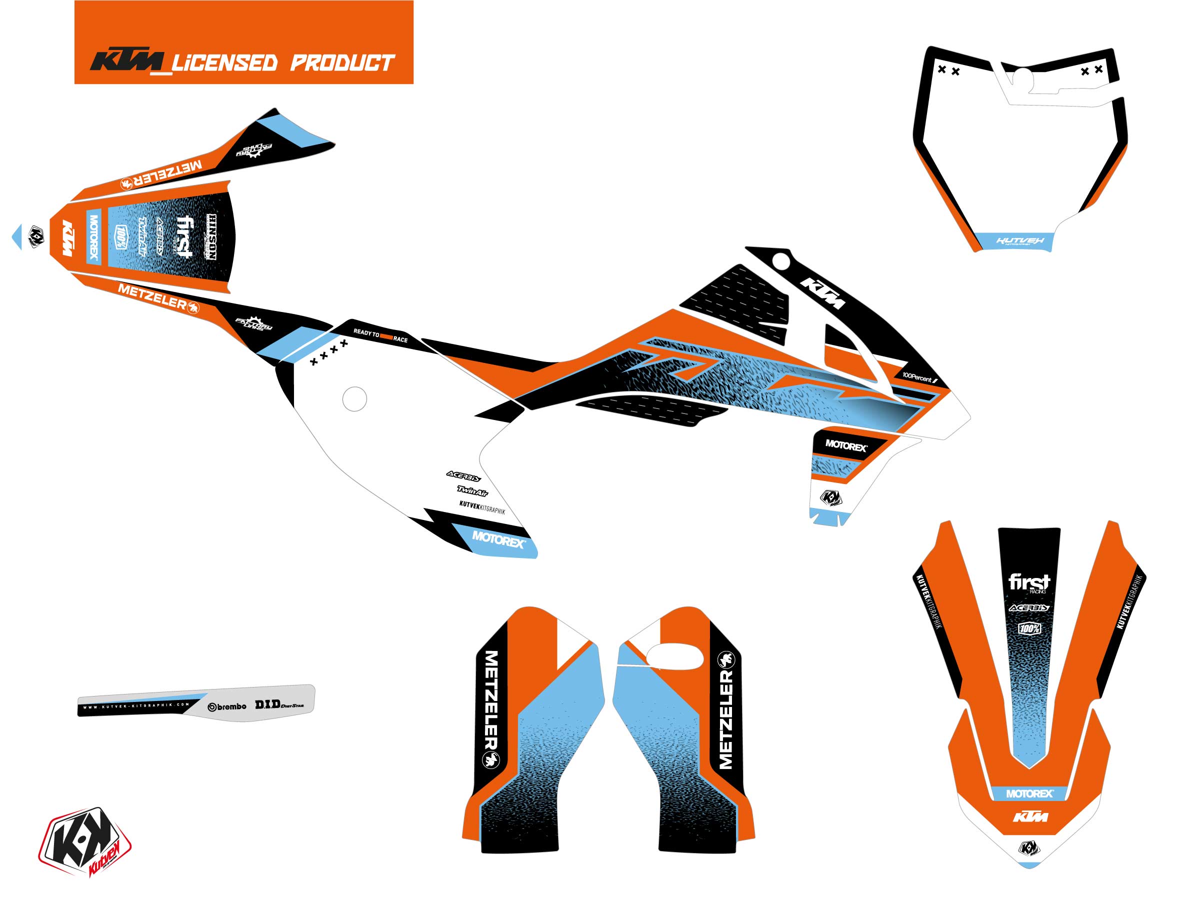 Ktm Sx 50 Dirt Bike Sizzle Graphic Kit Blue
