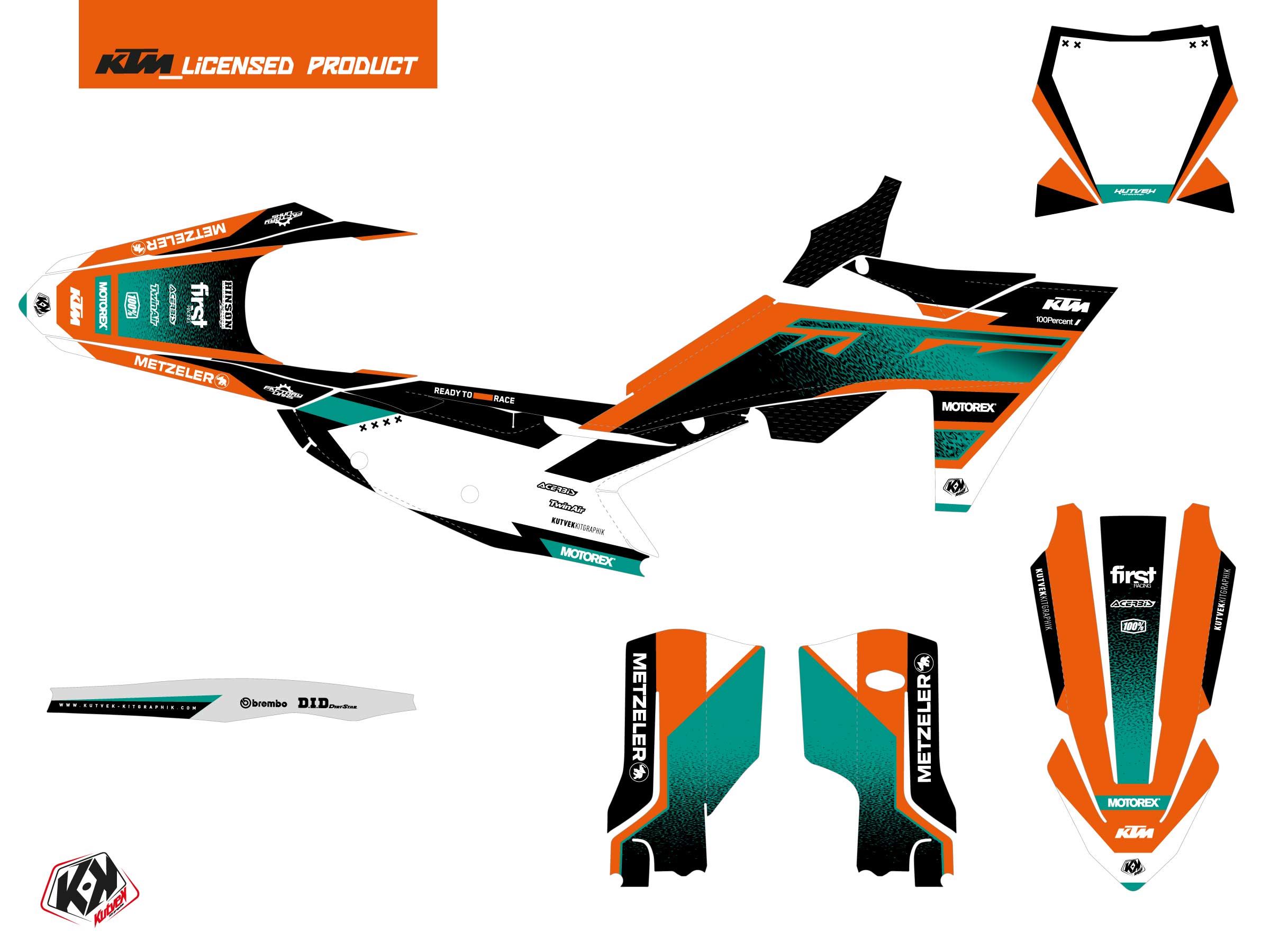 Ktm Sx-f 350 Dirt Bike Sizzle Graphic Kit Green