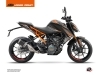 KTM Duke 390 Street Bike Slash Graphic Kit Black Orange