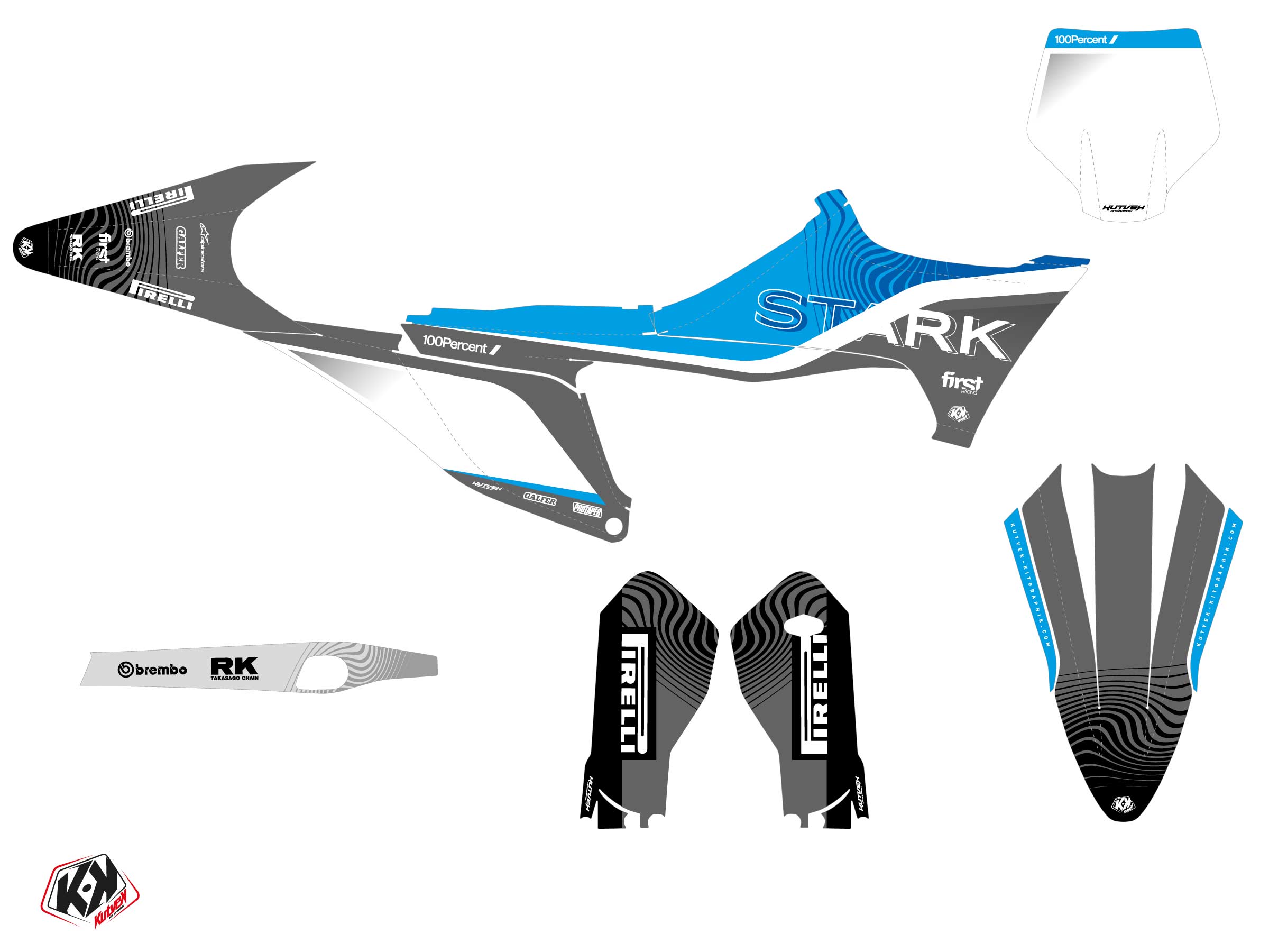 Stark Future Varg Dirt Bike Slide Graphic Kit Blue