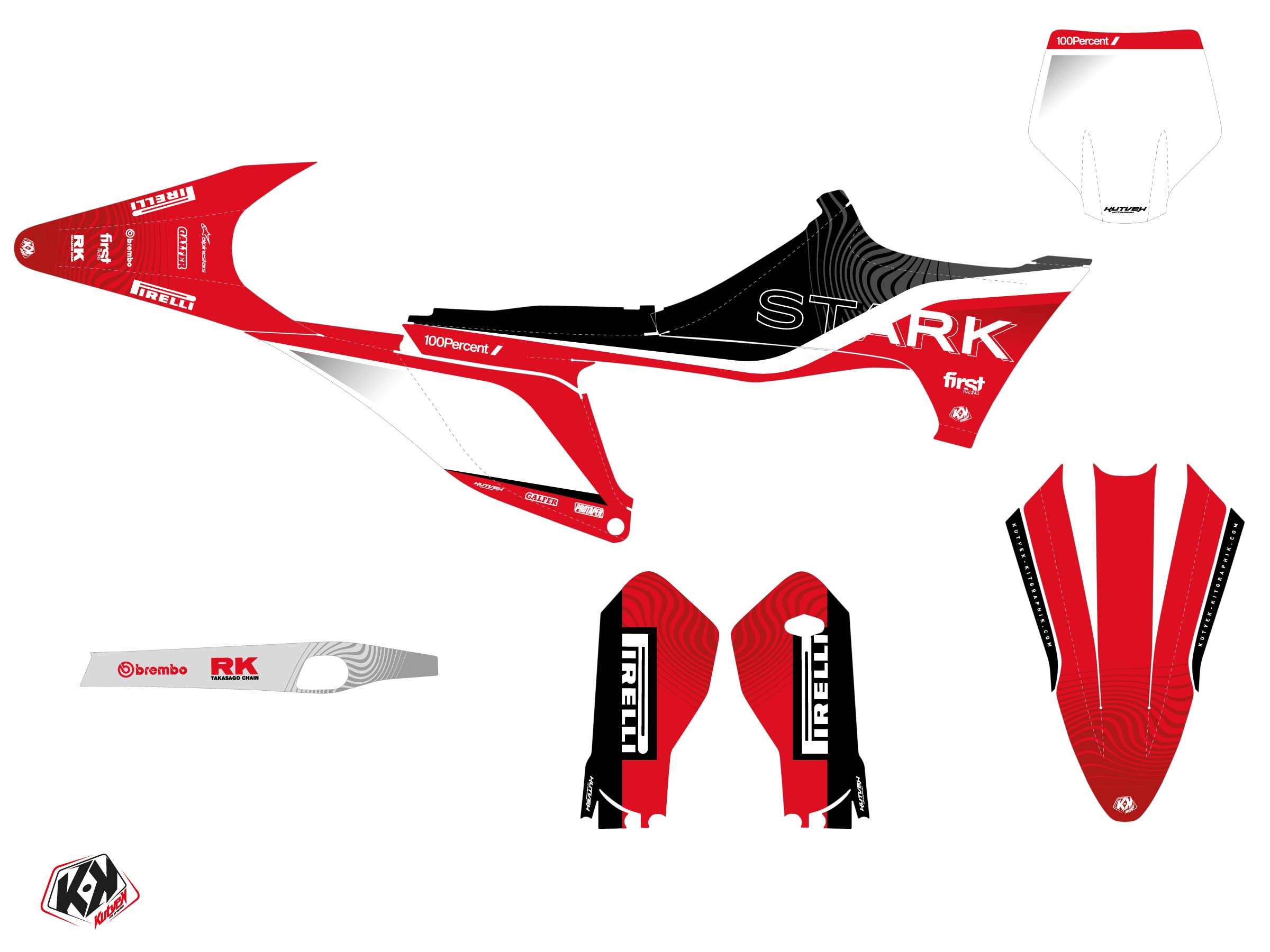 Stark Future Varg Dirt Bike Slide Graphic Kit Red