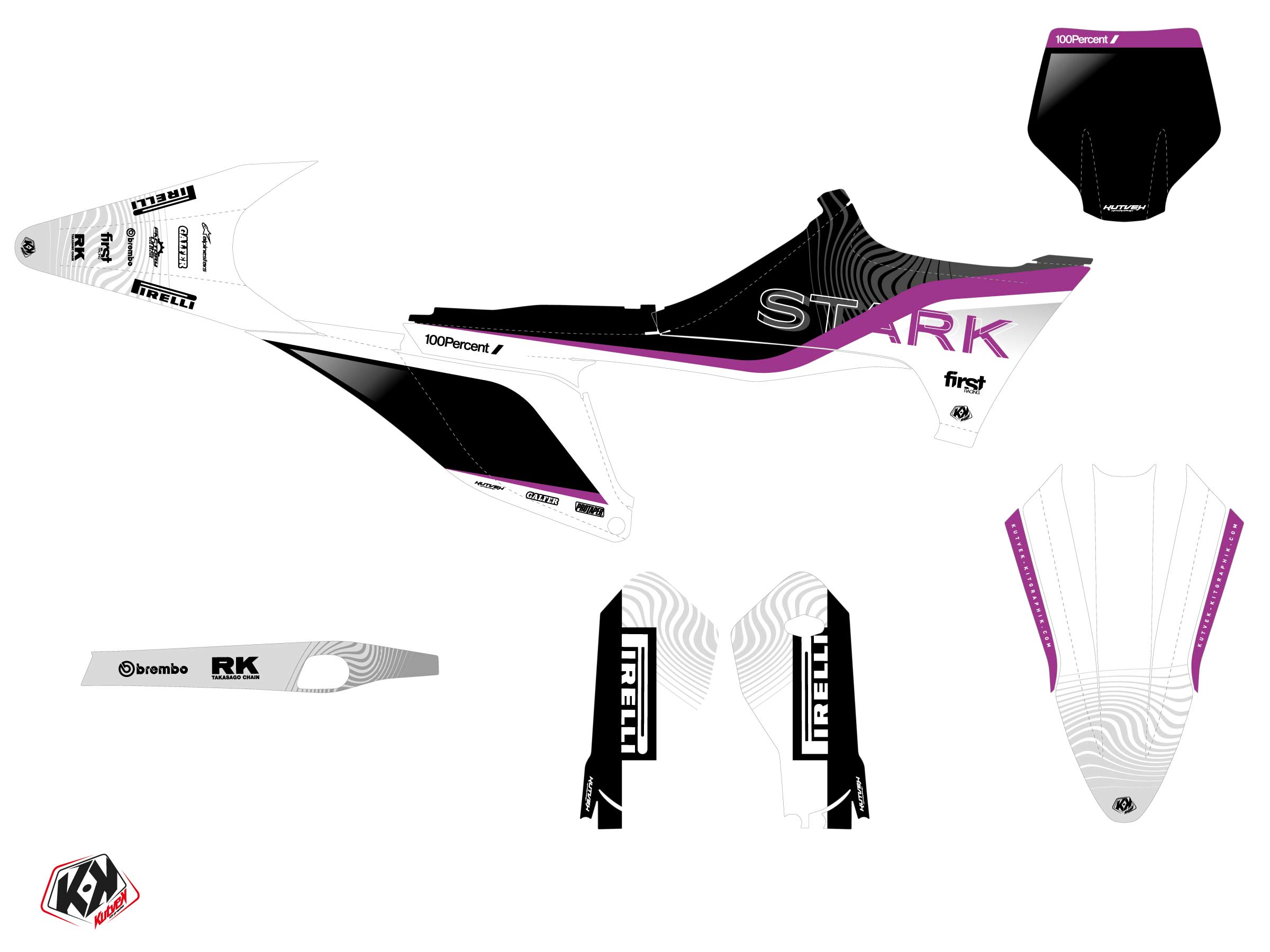 Stark Future Varg Dirt Bike Slide Graphic Kit Purple