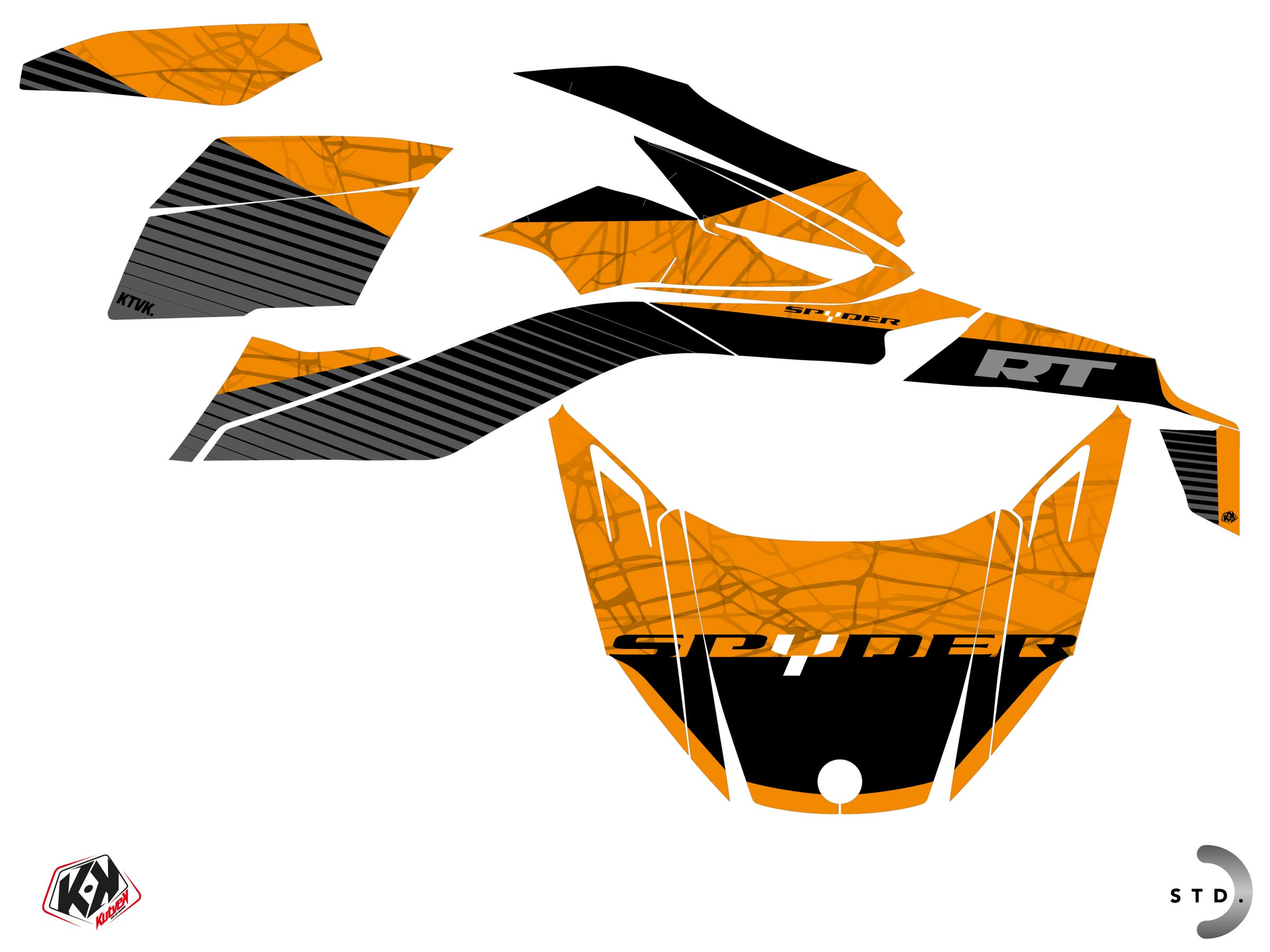 Can-am Spyder Rt Hybrid Snare Graphic Kit Orange