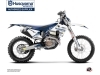 Kit Déco Moto Cross Split Husqvarna 350 FE  Blanc Bleu