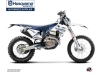 Kit Déco Moto Cross Split Husqvarna 125 TE Blanc Bleu 