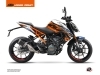 KTM Duke 390 Street Bike Spring Graphic Kit White Orange