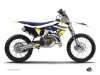 Kit Déco Moto Cross Stage Husqvarna TC 125 Blanc Jaune