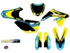 Kit Déco Moto Cross Stage Suzuki 250 RMZ Jaune Bleu