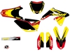 Suzuki 250 RMZ Dirt Bike Stage Graphic Kit Yellow Red