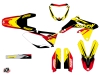 Suzuki 450 RMZ Dirt Bike Stage Graphic Kit Yellow Red