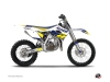 Kit Déco Moto Cross Stage Husqvarna TC 85 Blanc Jaune