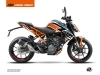 KTM Duke 390 Street Bike Storm Graphic Kit Orange Blue