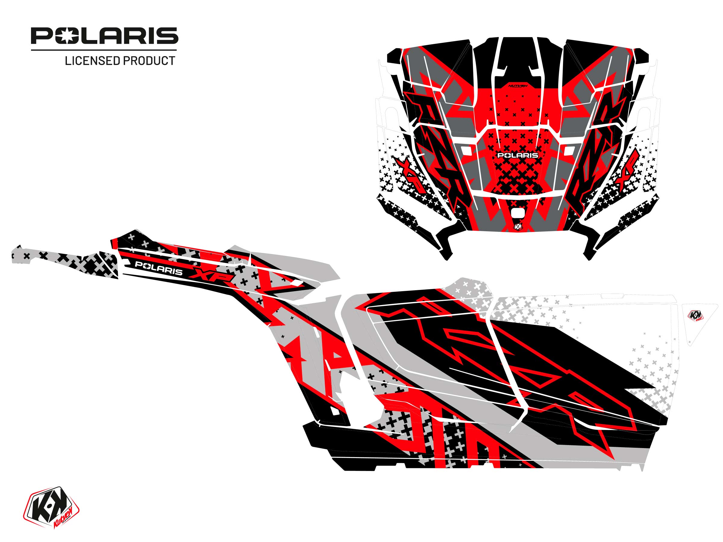 Polaris Rzr Xp  4 Portes Utv Stun Graphic Kit White Full