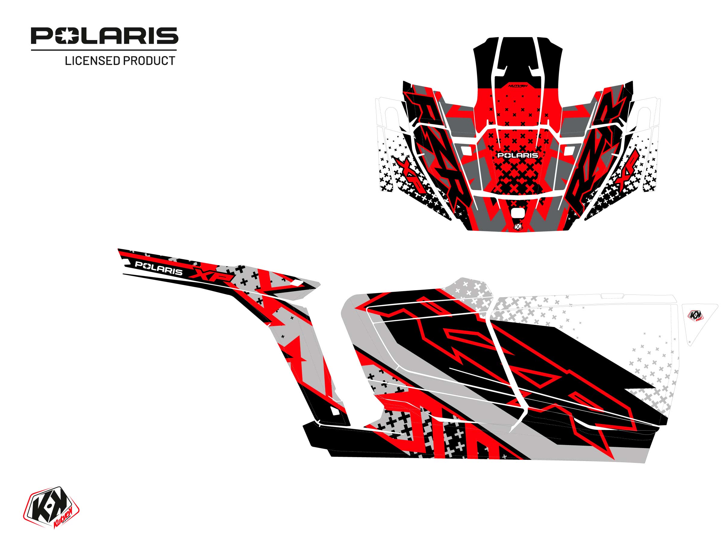 Polaris Rzr Xp  4 Portes Utv Stun Graphic Kit White