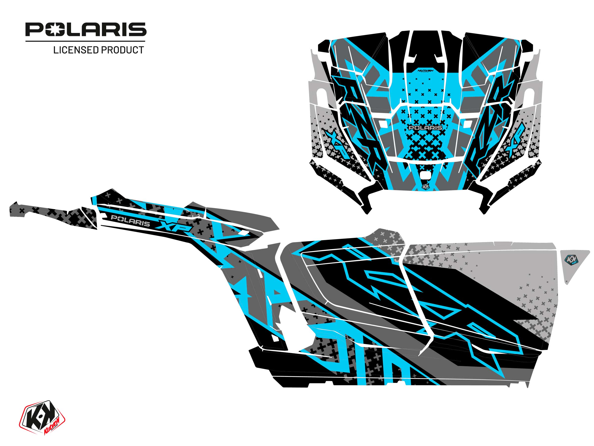 Polaris Rzr Xp  4 Portes Utv Stun Graphic Kit Blue Full