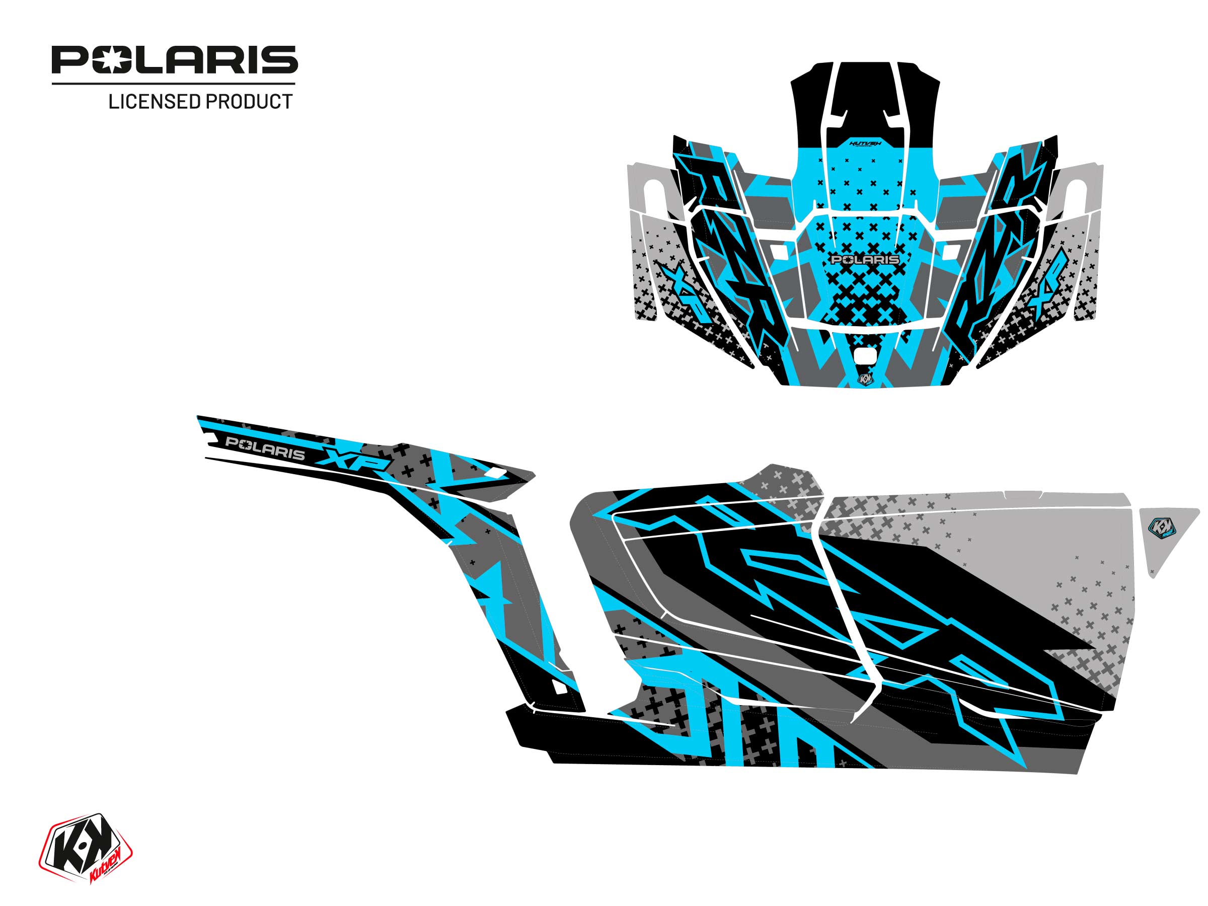 Polaris Rzr Xp  4 Portes Utv Stun Graphic Kit Blue