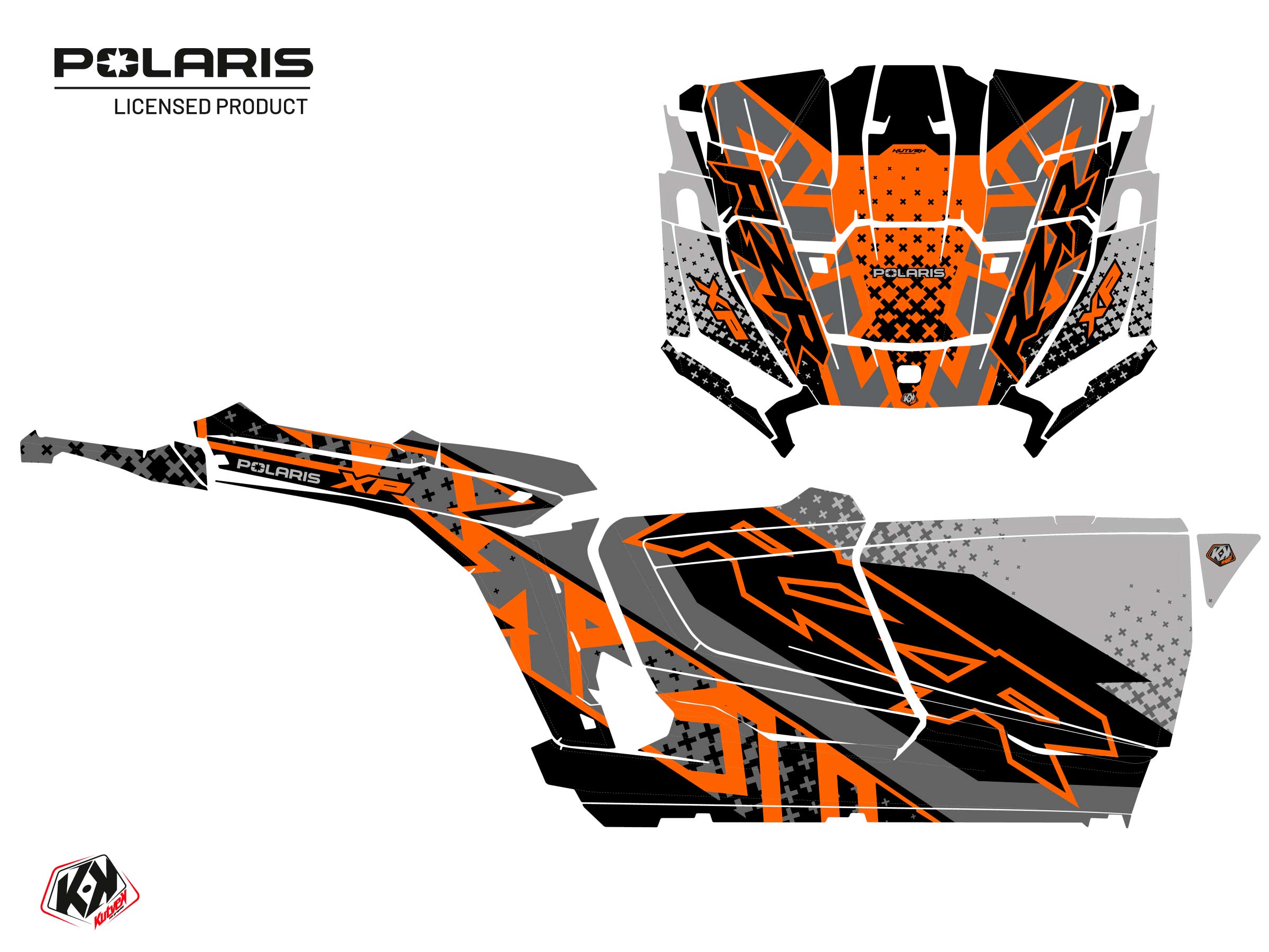 Kit Déco Ssv Stun Polaris Rzr Xp  4 Portes Orange Full