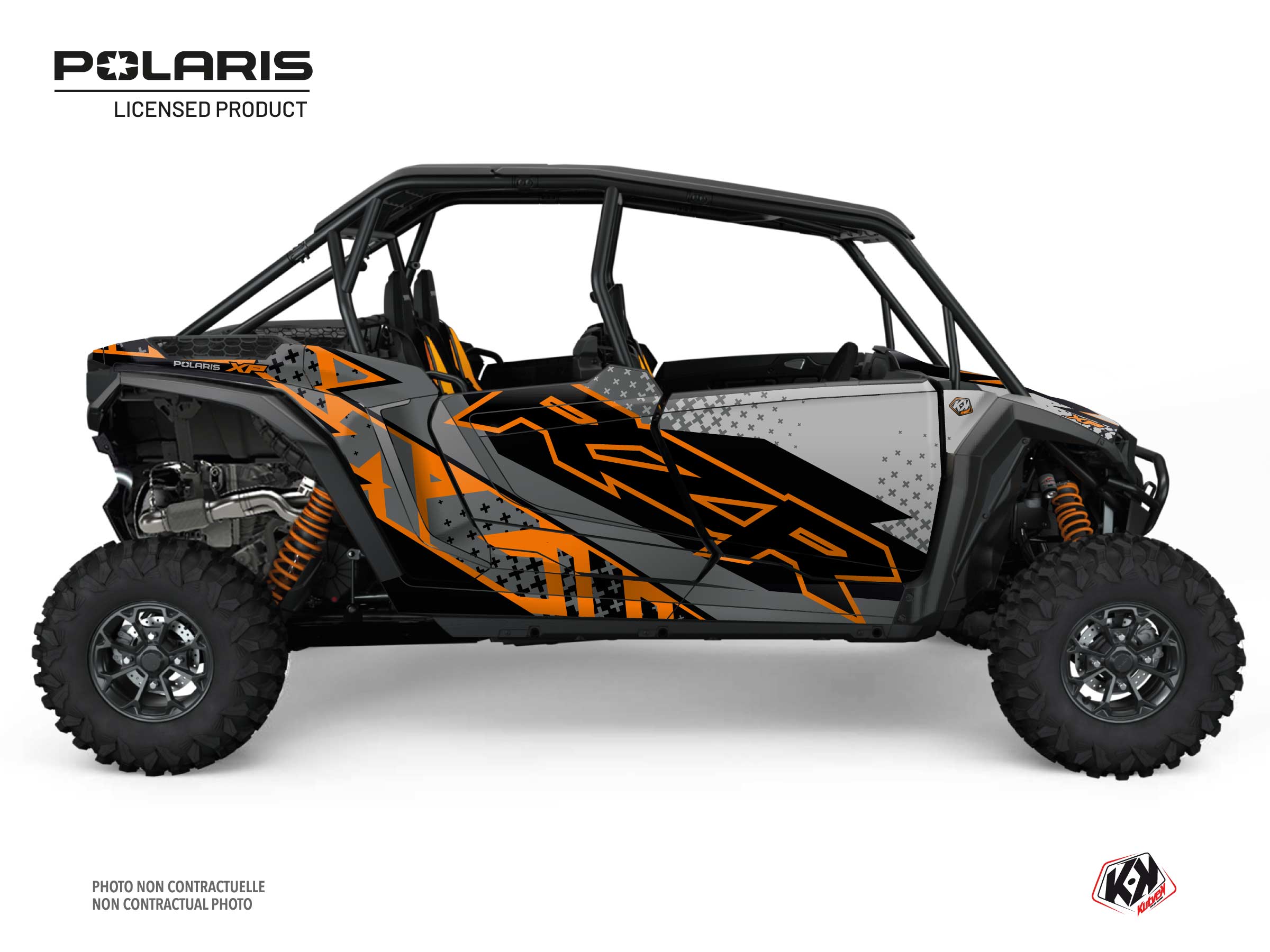 Polaris Rzr Xp  4 Portes Utv Stun Graphic Kit Orange Full