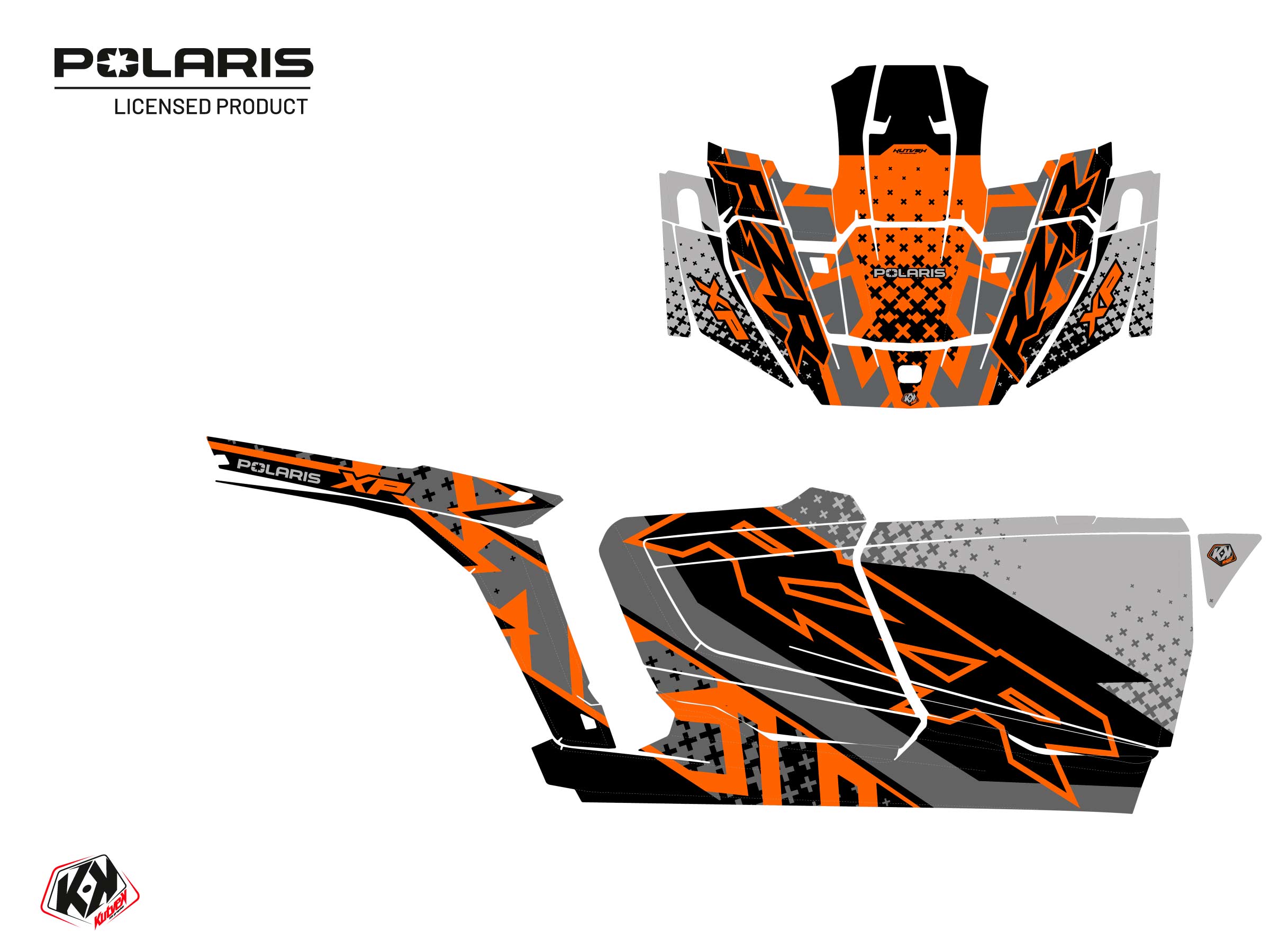 Kit Déco Ssv Stun Polaris Rzr Xp  4 Portes Orange