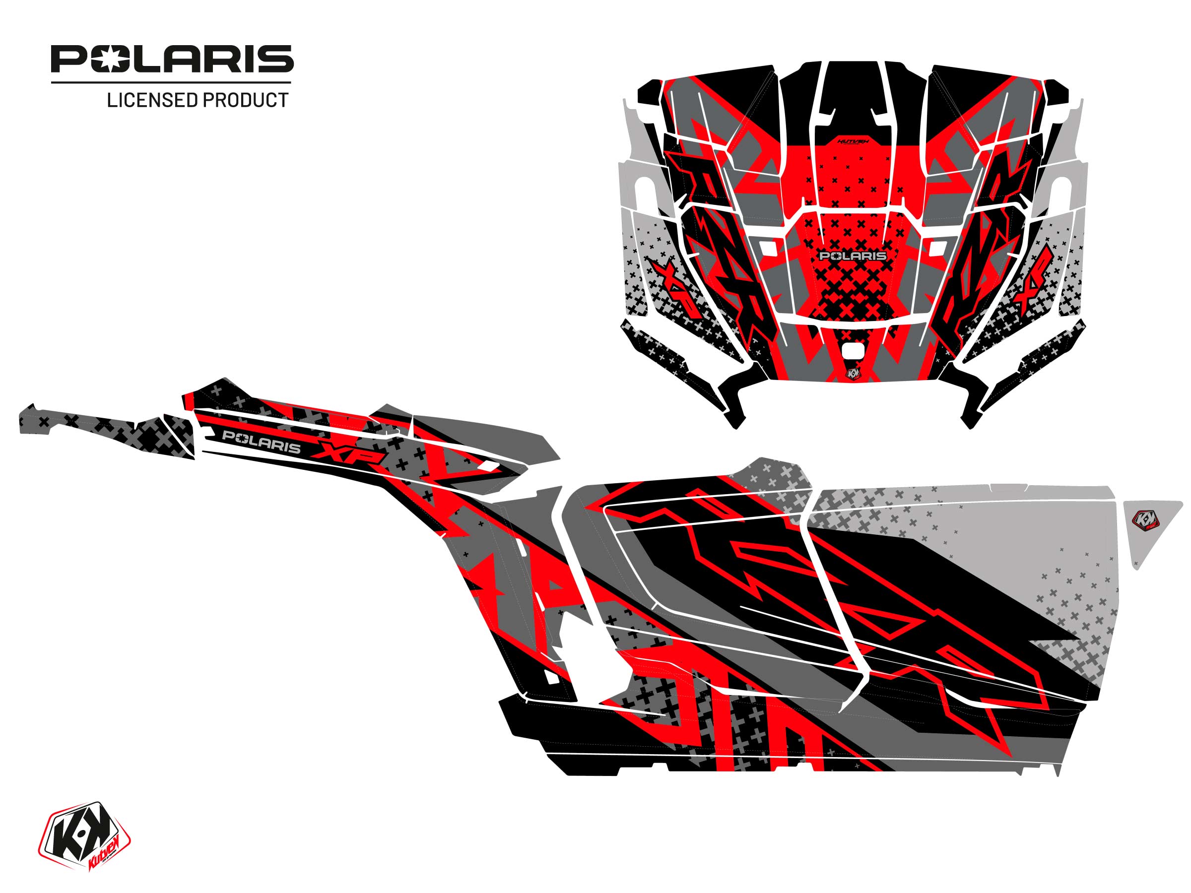 Polaris Rzr Xp  4 Portes Utv Stun Graphic Kit Red Full