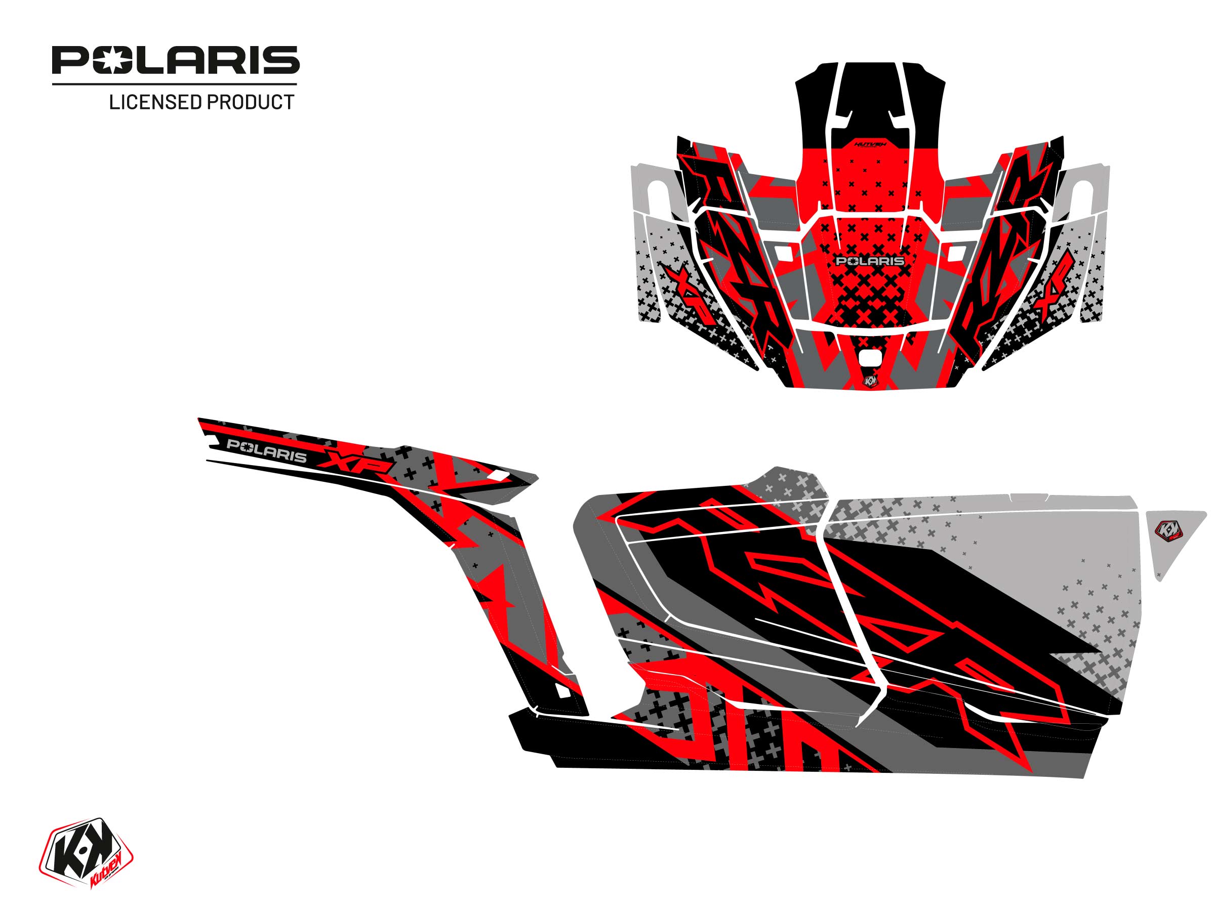 Polaris Rzr Xp  4 Portes Utv Stun Graphic Kit Red