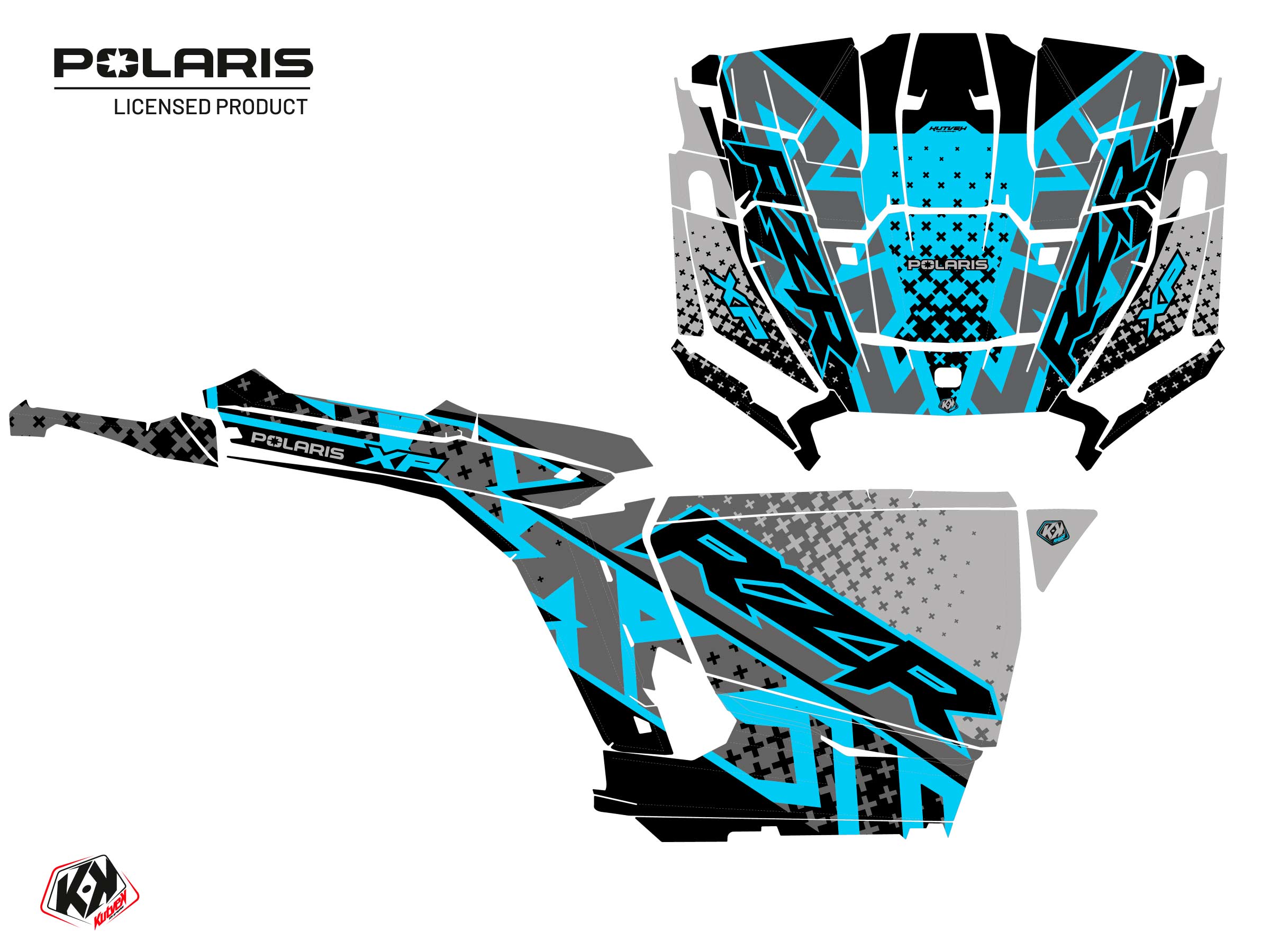 Polaris Rzr Xp Utv Stun Graphic Kit Blue Full