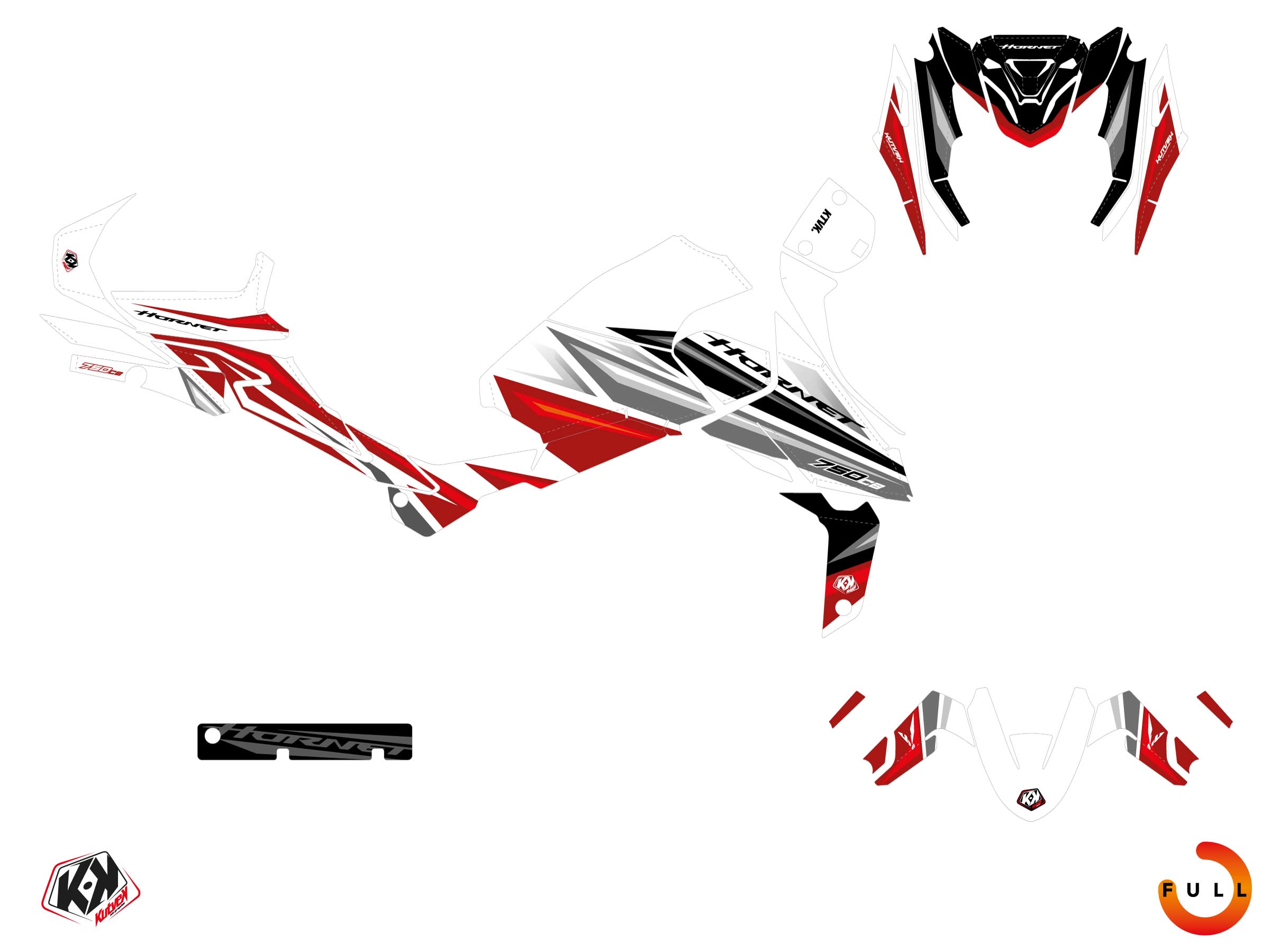 HONDA CB 750 HORNET STREET BIKE SWORD GRAPHIC KIT WHITE FULL