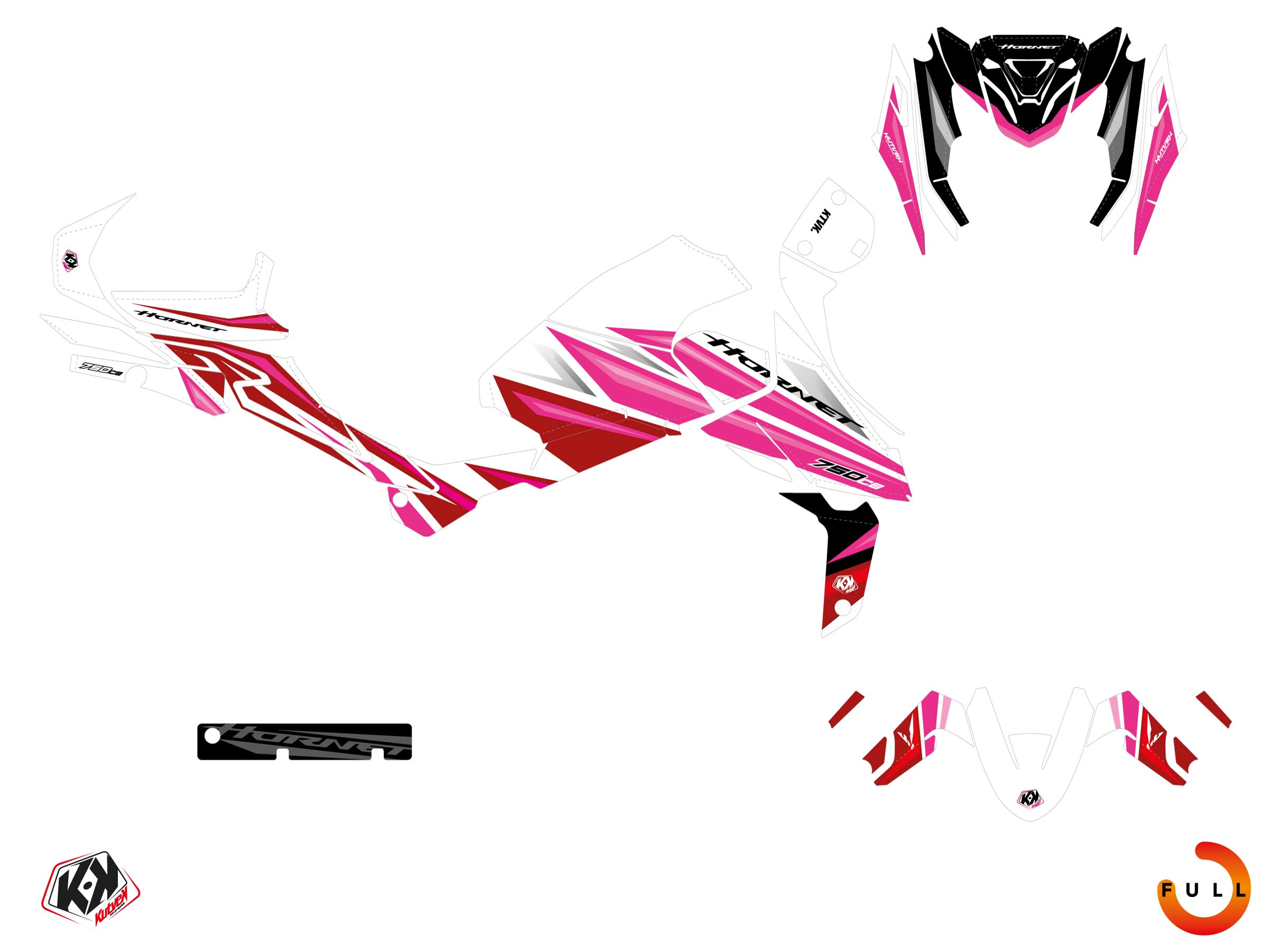 HONDA CB 750 HORNET STREET BIKE SWORD GRAPHIC KIT PINK FULL