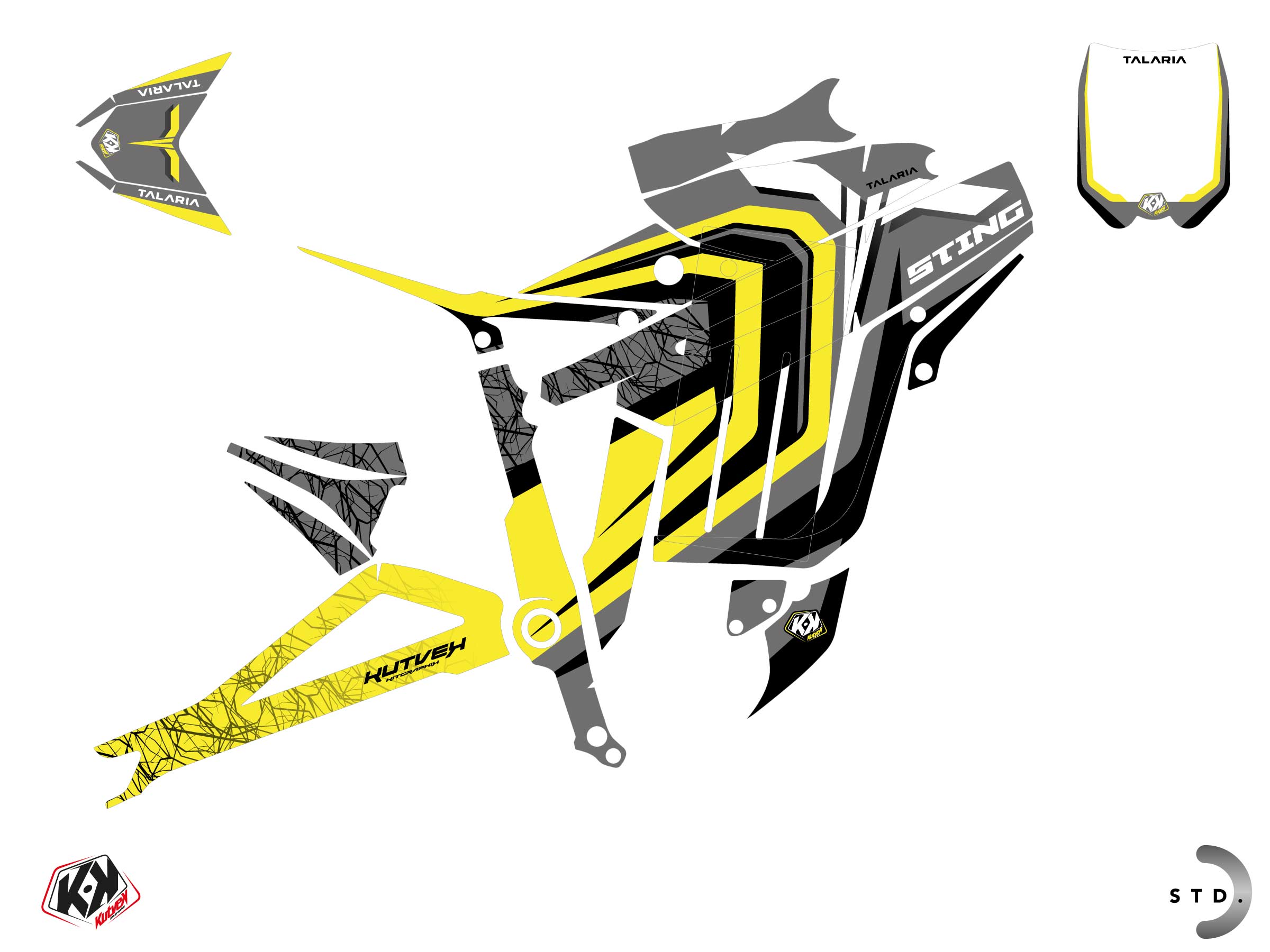 Talaria Sting Dirt Bike Thunder Graphic Kit Yellow