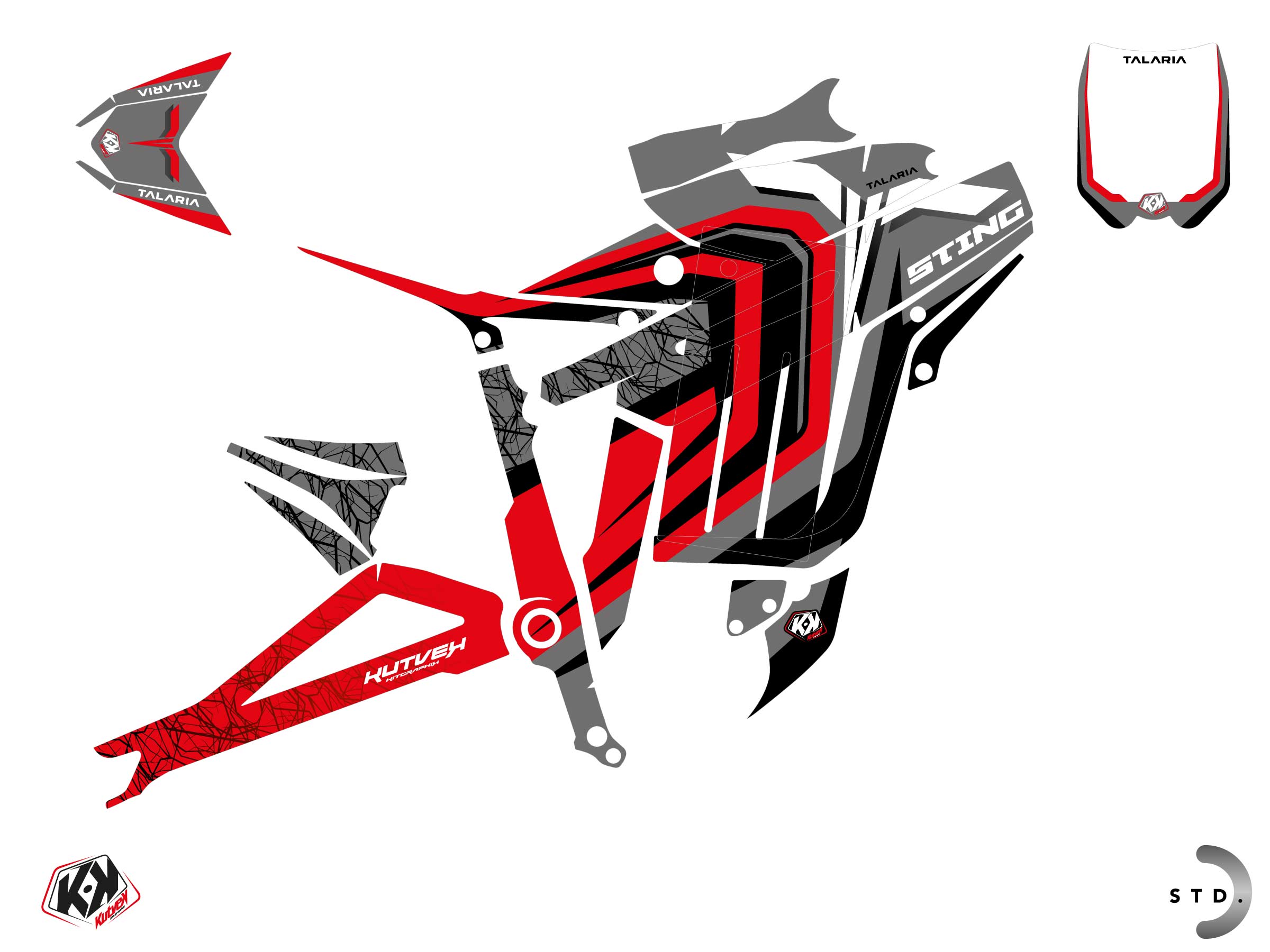 Talaria Sting Dirt Bike Thunder Graphic Kit Red