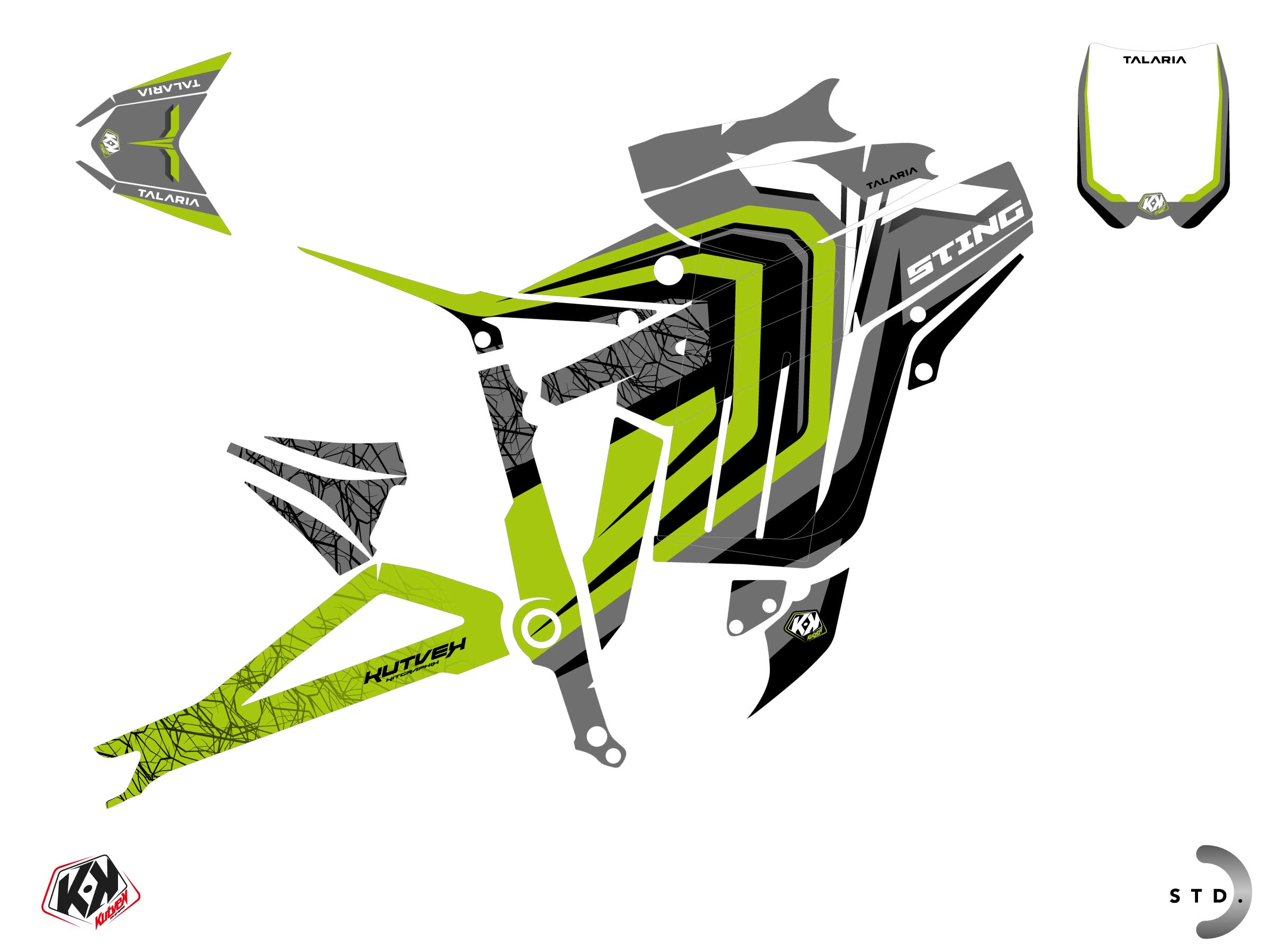 Talaria Sting Dirt Bike Thunder Graphic Kit Green