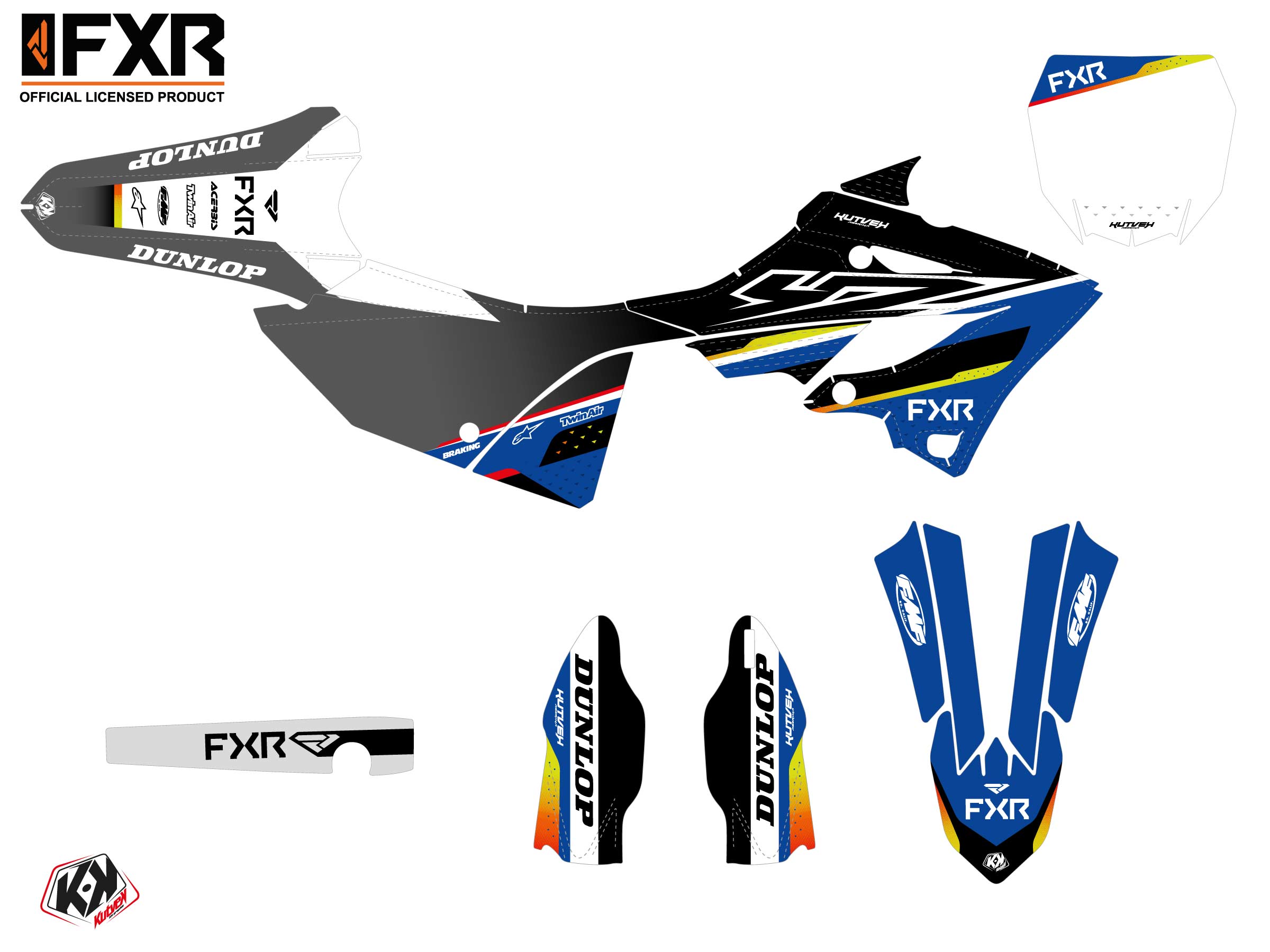 KIT DÉCO MOTOCROSS TILT YAMAHA YZ 125 NOIR