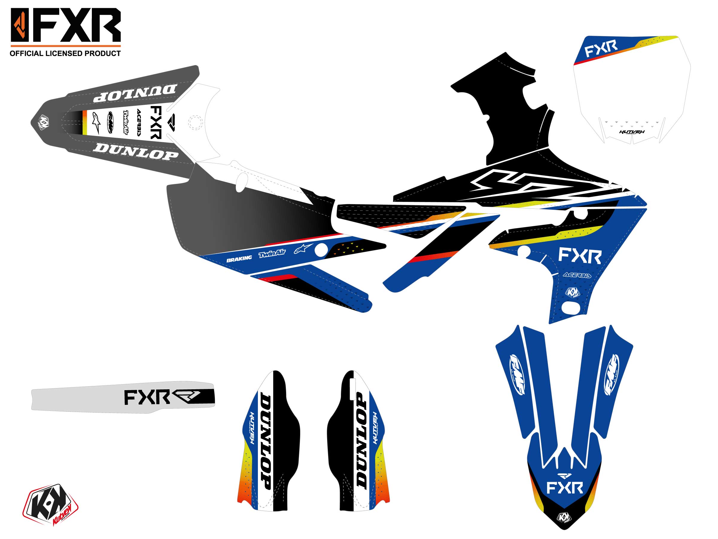 KIT DÉCO MOTOCROSS TILT YAMAHA YZ 250 F NOIR